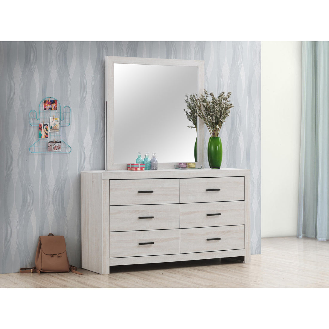  Coaster Furniture Brantford 207054 Dresser Mirror - Coastal White IMAGE 1