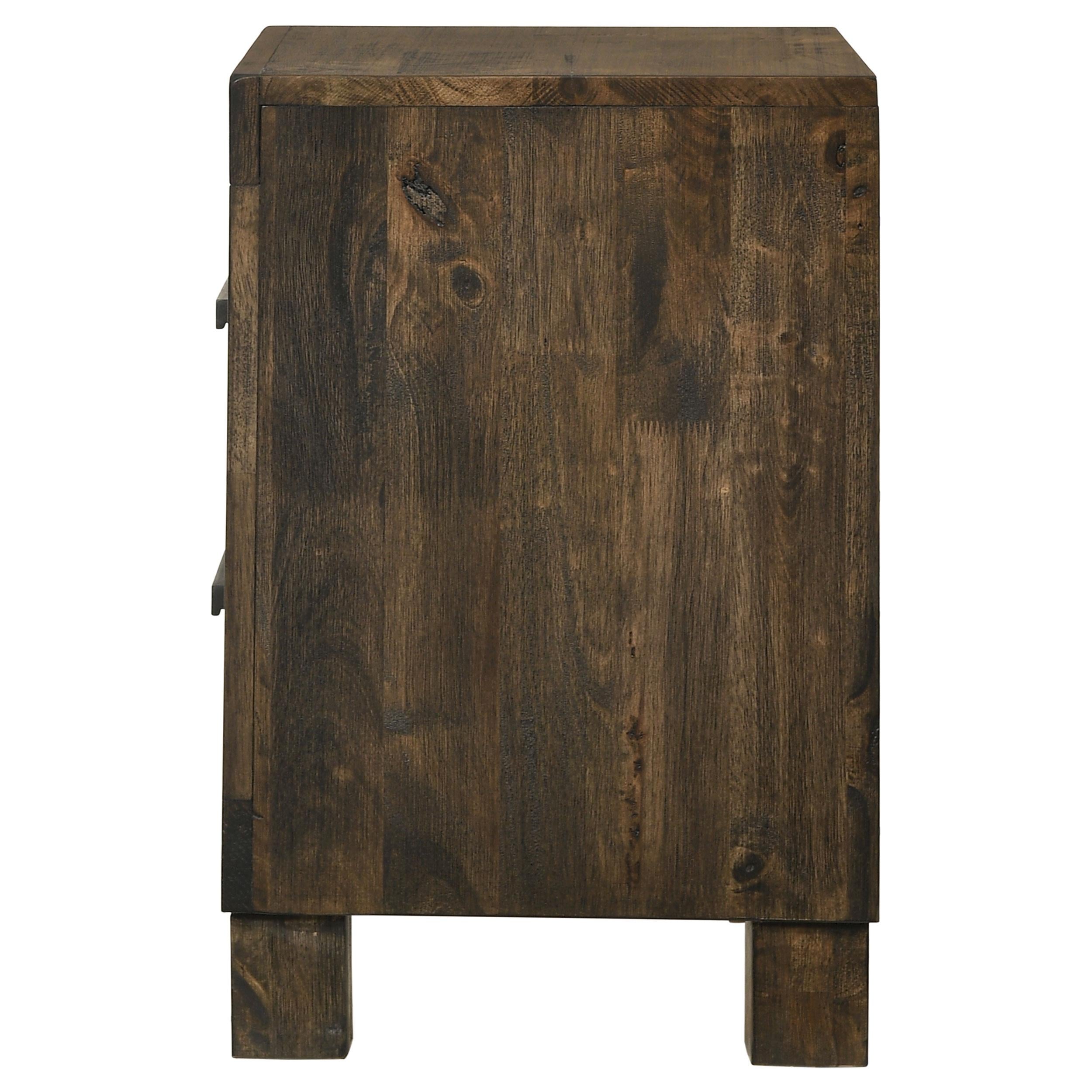 Coaster Furniture Woodmont 222632 2-Drawer Nightstand - Rustic Golden Brown IMAGE 4