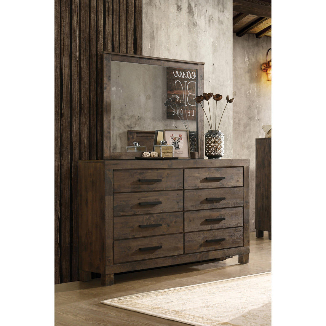  Coaster Furniture Woodmont 222634 Dresser Mirror - Rustic Golden Brown IMAGE 1