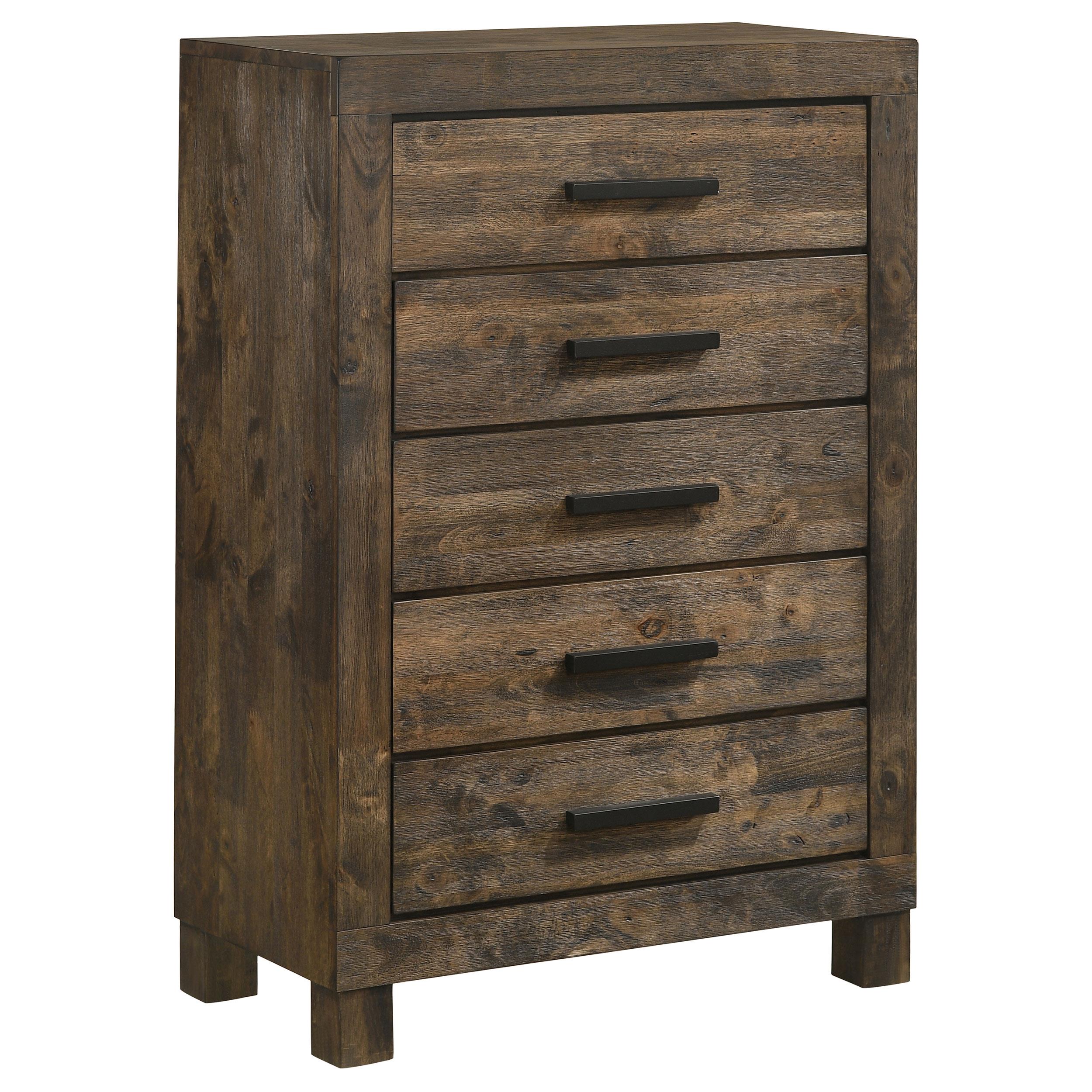  Coaster Furniture Woodmont 222635 5-Drawer Bedroom Chest - Rustic Golden Brown IMAGE 1