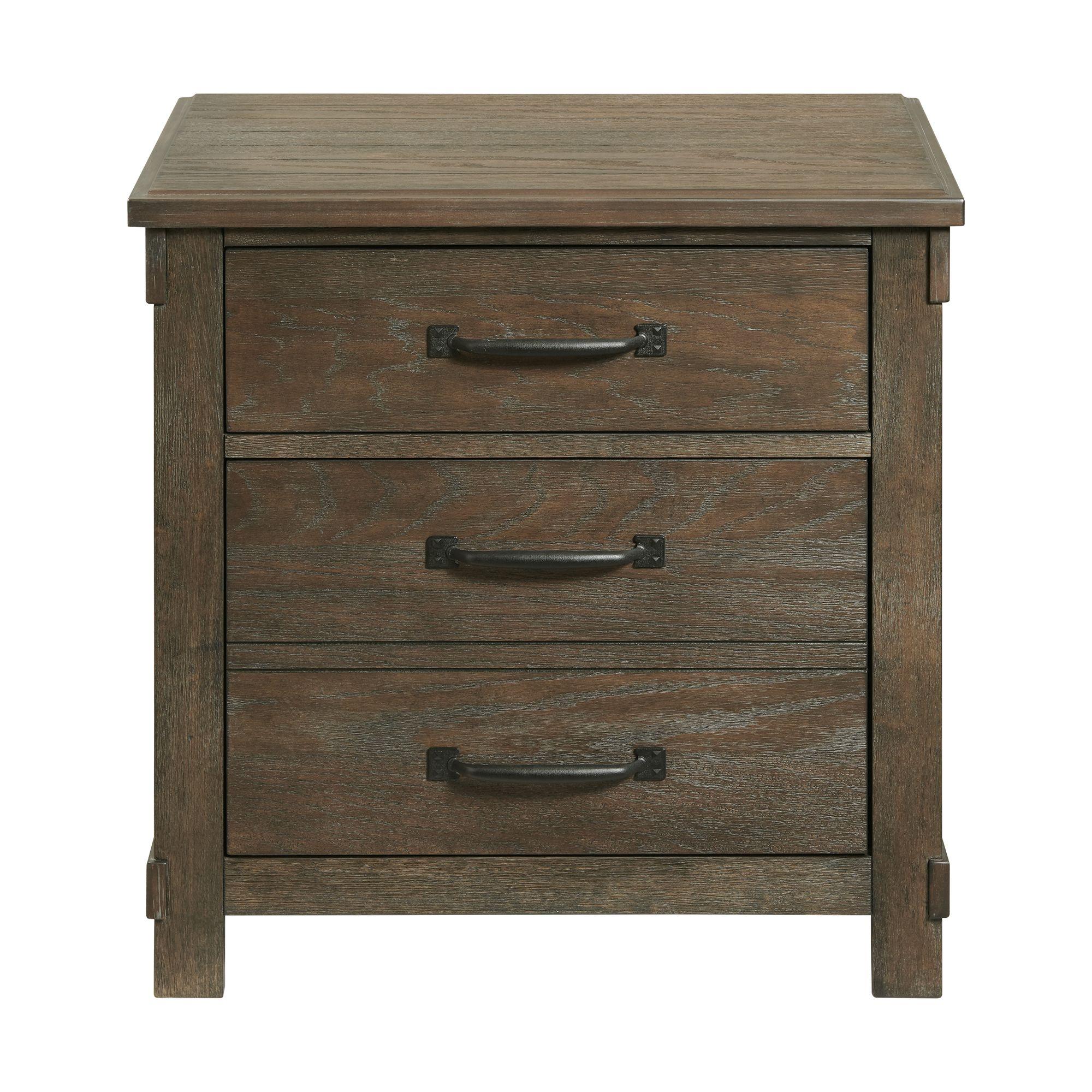  Elements International Scott SC300NS Nightstand with USB Ports - Walnut IMAGE 2