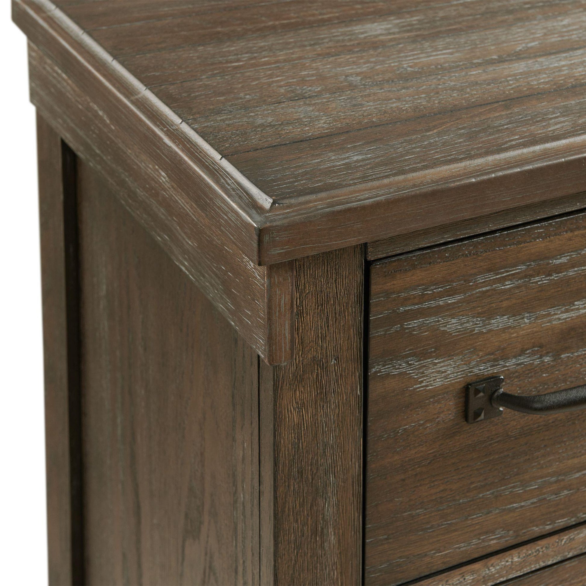  Elements International Scott SC300DRMR Dresser with Mirror Set - Walnut IMAGE 5