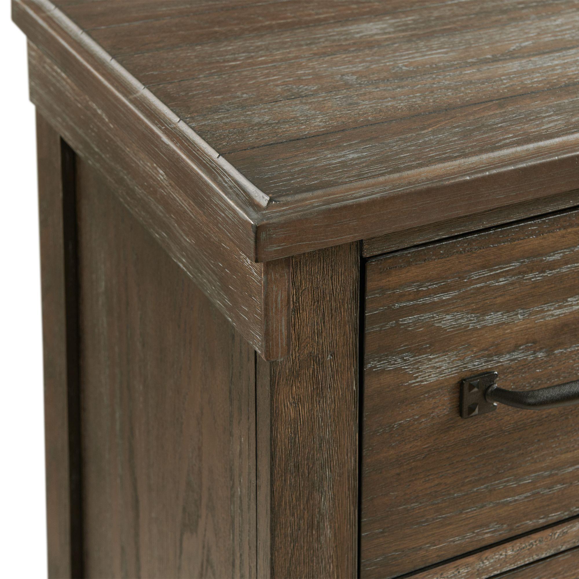  Elements International Scott SC300DRMR Dresser with Mirror Set - Walnut IMAGE 5