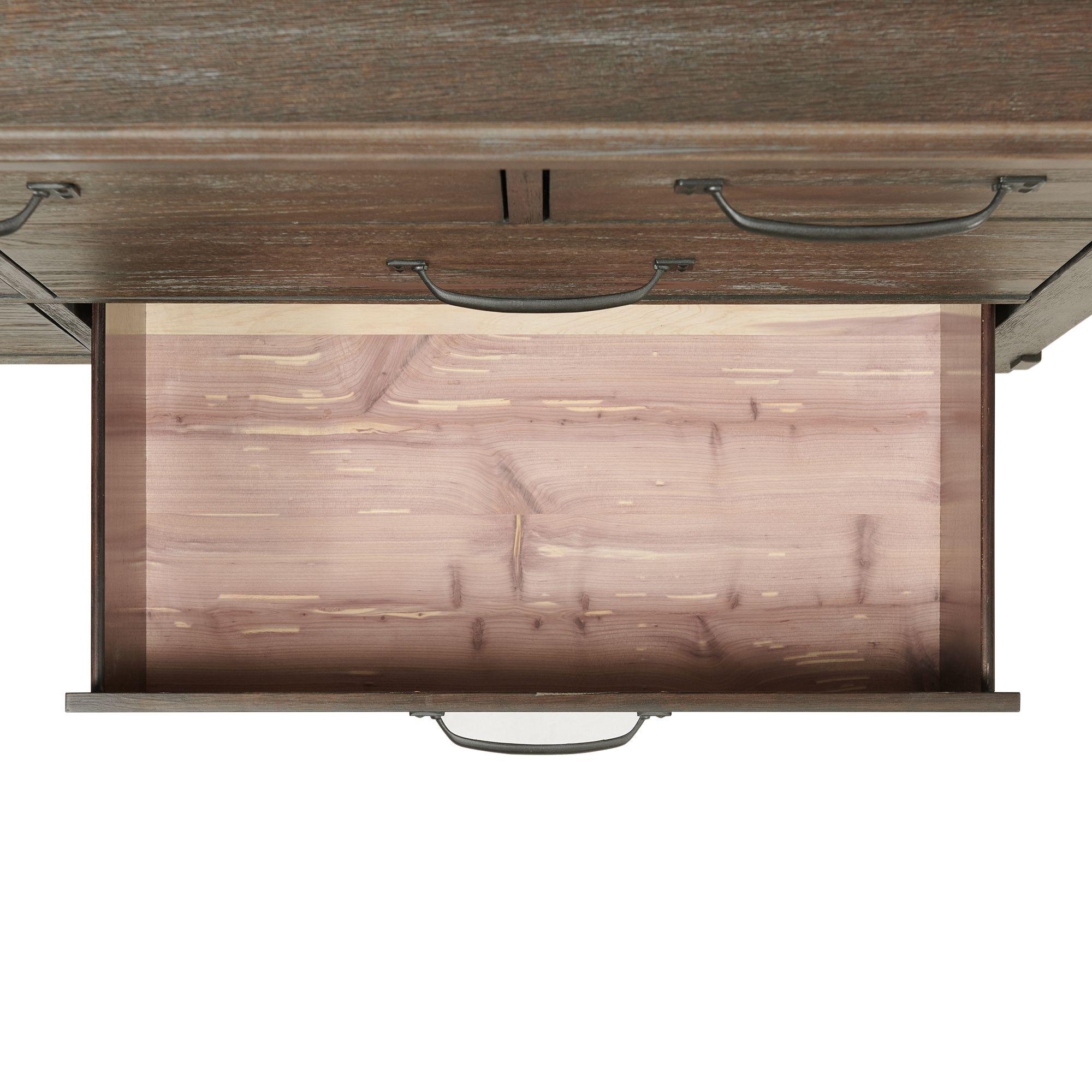  Elements International Scott SC300DRMR Dresser with Mirror Set - Walnut IMAGE 7