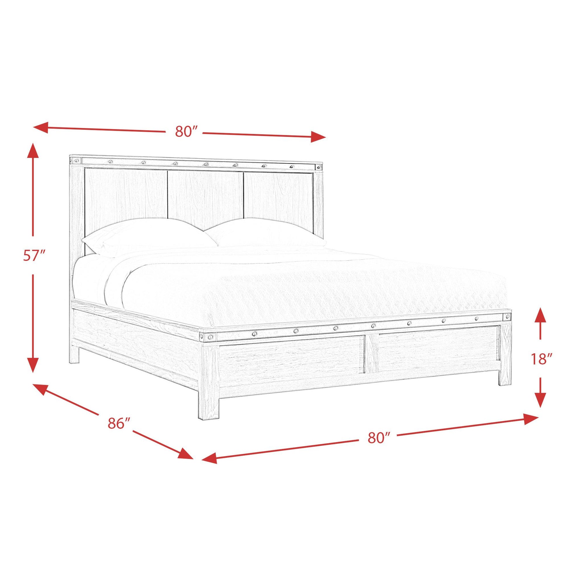  Elements International Wade WE600KB King Panel Bed IMAGE 10