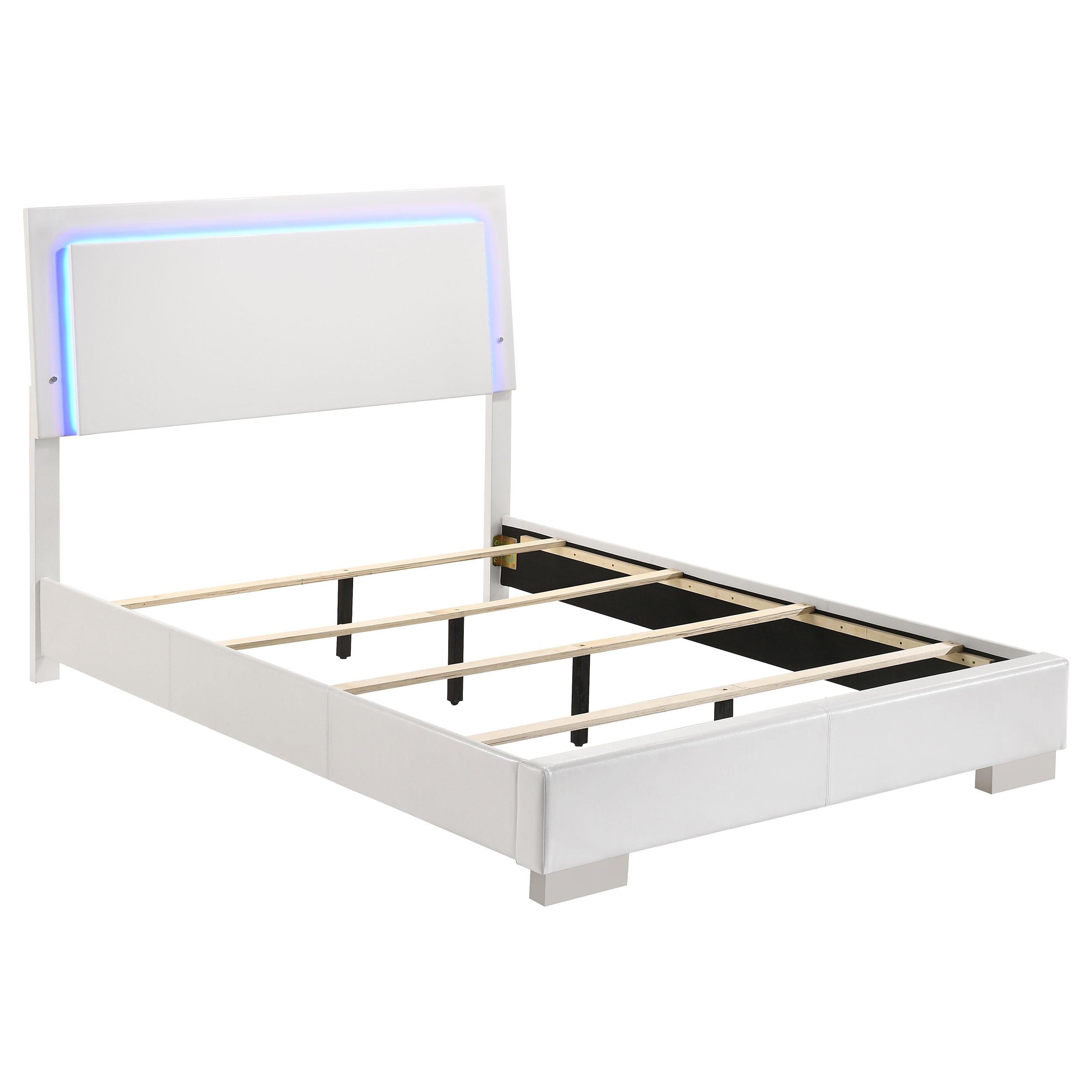  Size_Full  -- Felicity 203500F Wood Full LED Panel Bed - White High Gloss IMAGE 1