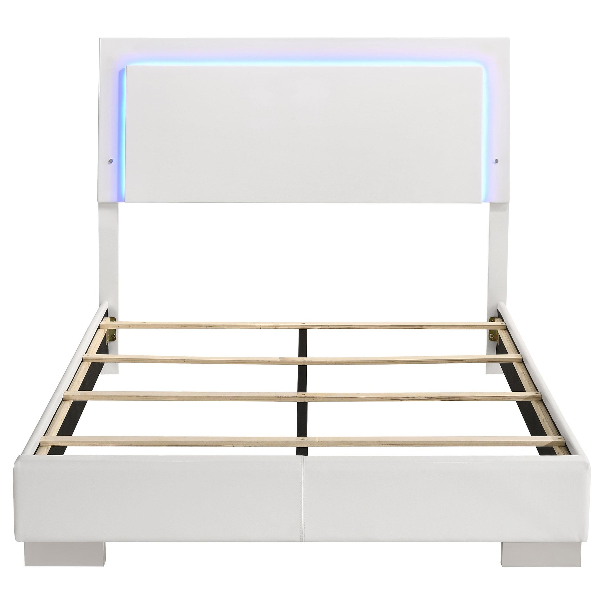  Size_Full  -- Felicity 203500F Wood Full LED Panel Bed - White High Gloss IMAGE 3