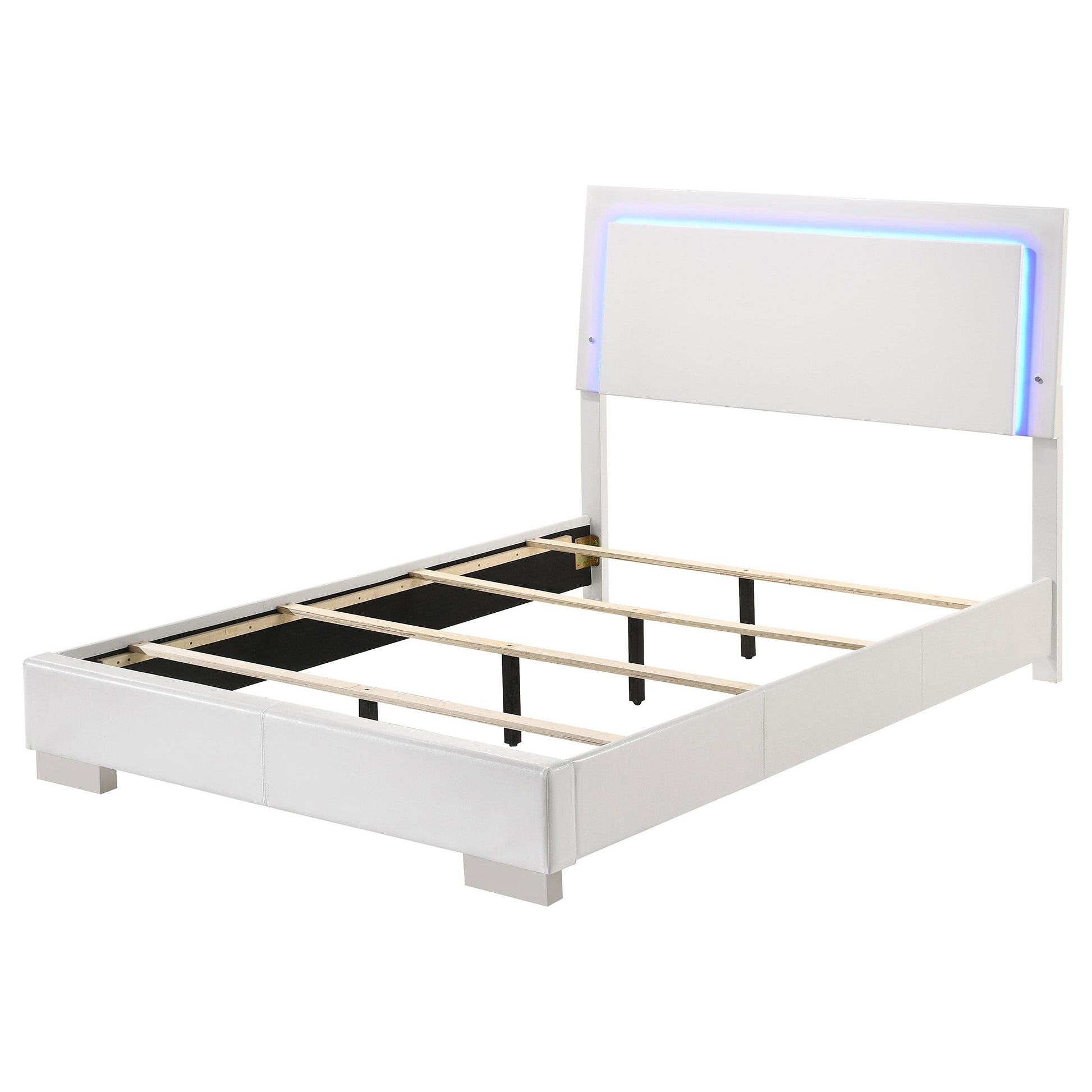  Size_Full  -- Felicity 203500F Wood Full LED Panel Bed - White High Gloss IMAGE 5
