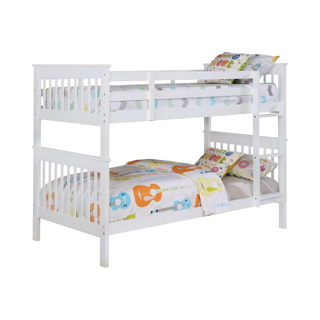  Coaster Furniture Chapman 460244N Wood Twin Over Twin Bunk Bed - White IMAGE 1