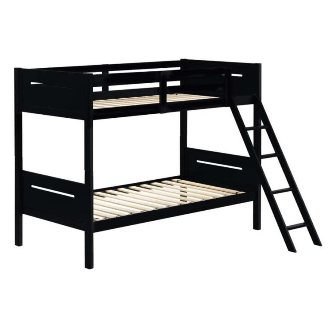  Coaster Furniture Littleton 405051BLK Wood Twin Over Twin Bunk Bed - Black IMAGE 1