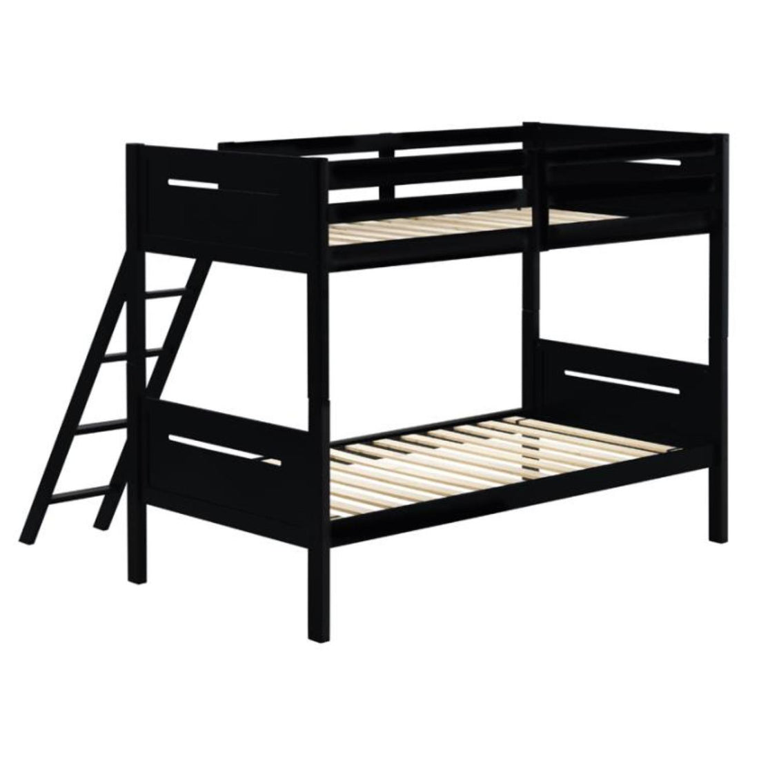 Coaster Furniture Littleton 405051BLK Wood Twin Over Twin Bunk Bed - Black IMAGE 1