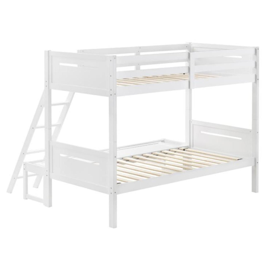  Coaster Furniture Littleton 405052WHT Wood Twin Over Full Bunk Bed - White IMAGE 1