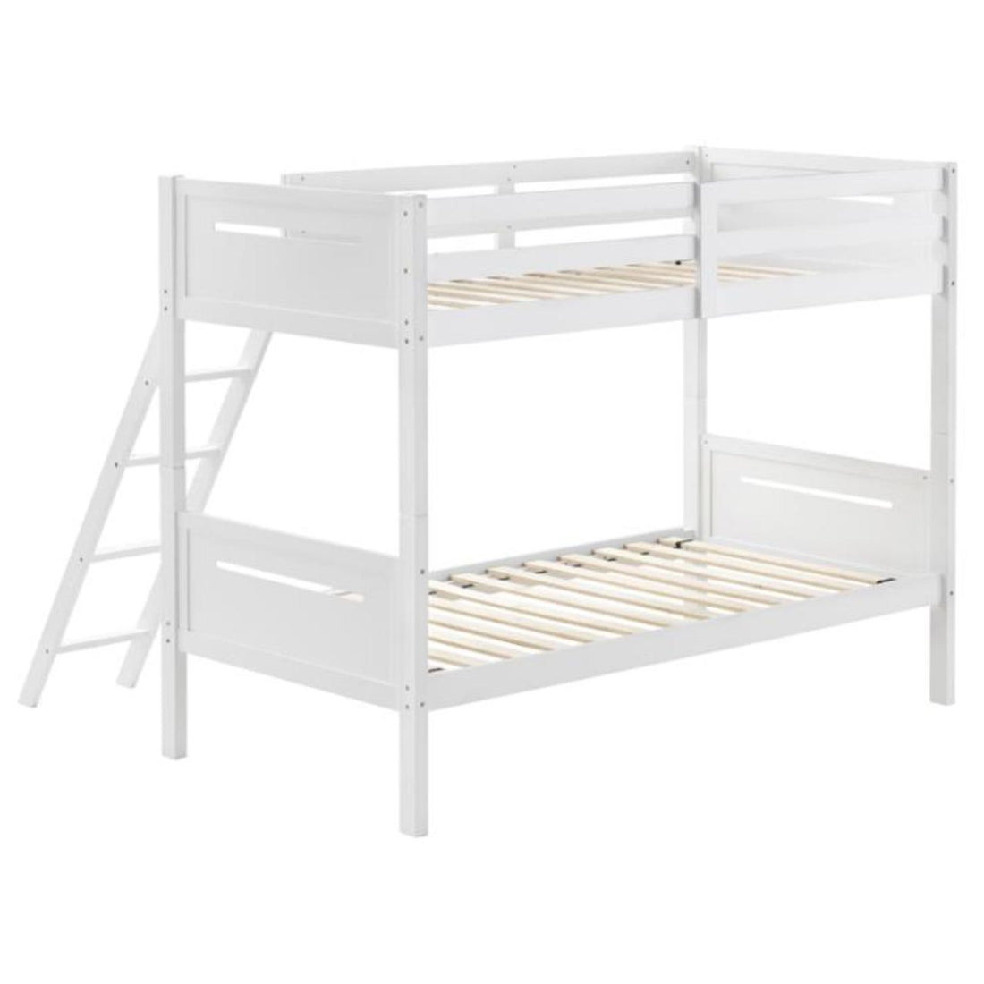  Coaster Furniture Littleton 405051WHT Wood Twin Over Twin Bunk Bed - White IMAGE 1