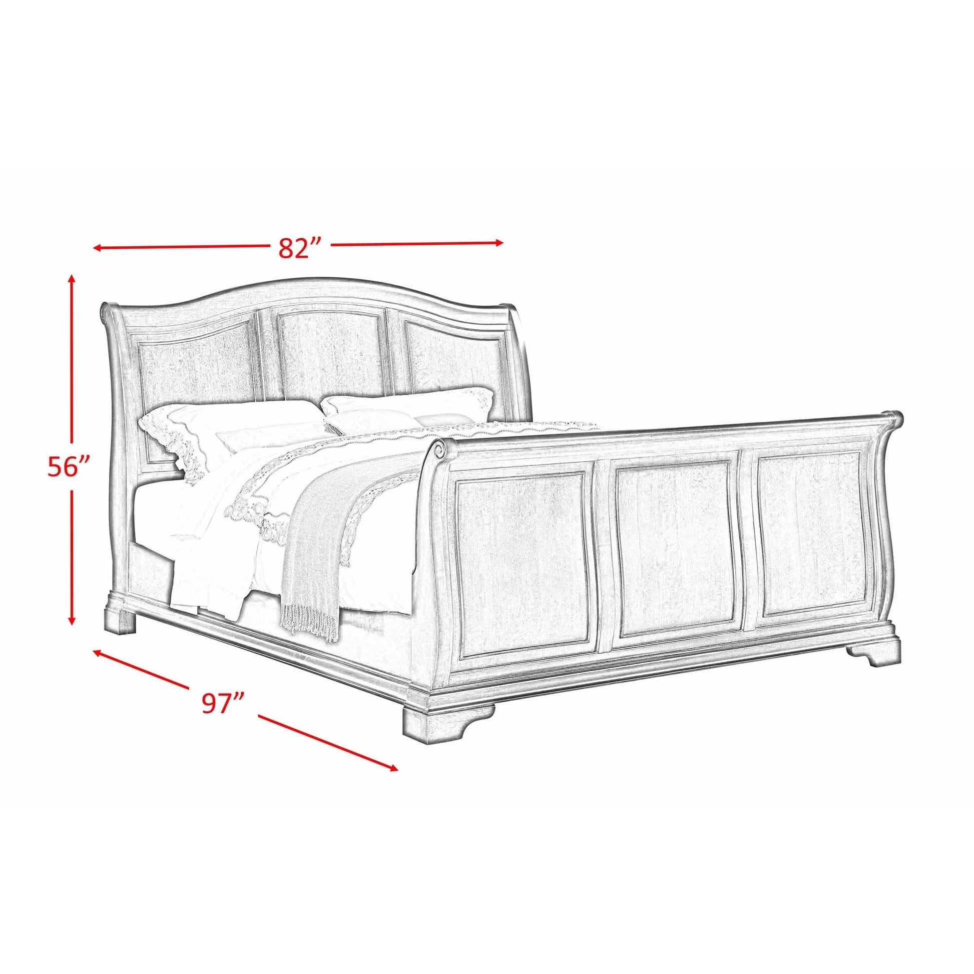  Size_King -- Elements International Cameron Sleigh Bed IMAGE 3