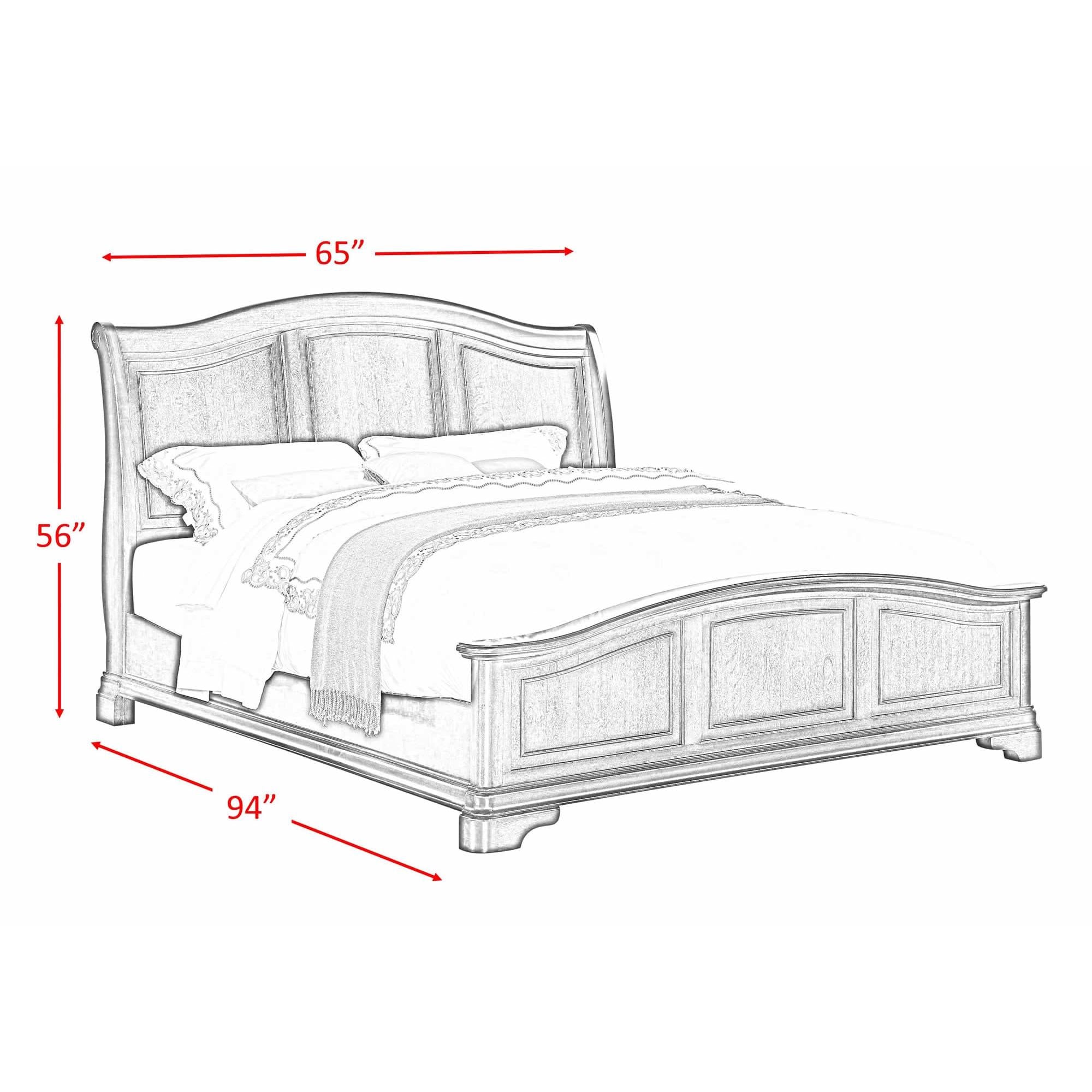  Size_Queen  --  Cameron CM750QB Queen Panel Bed - Cherry IMAGE 3