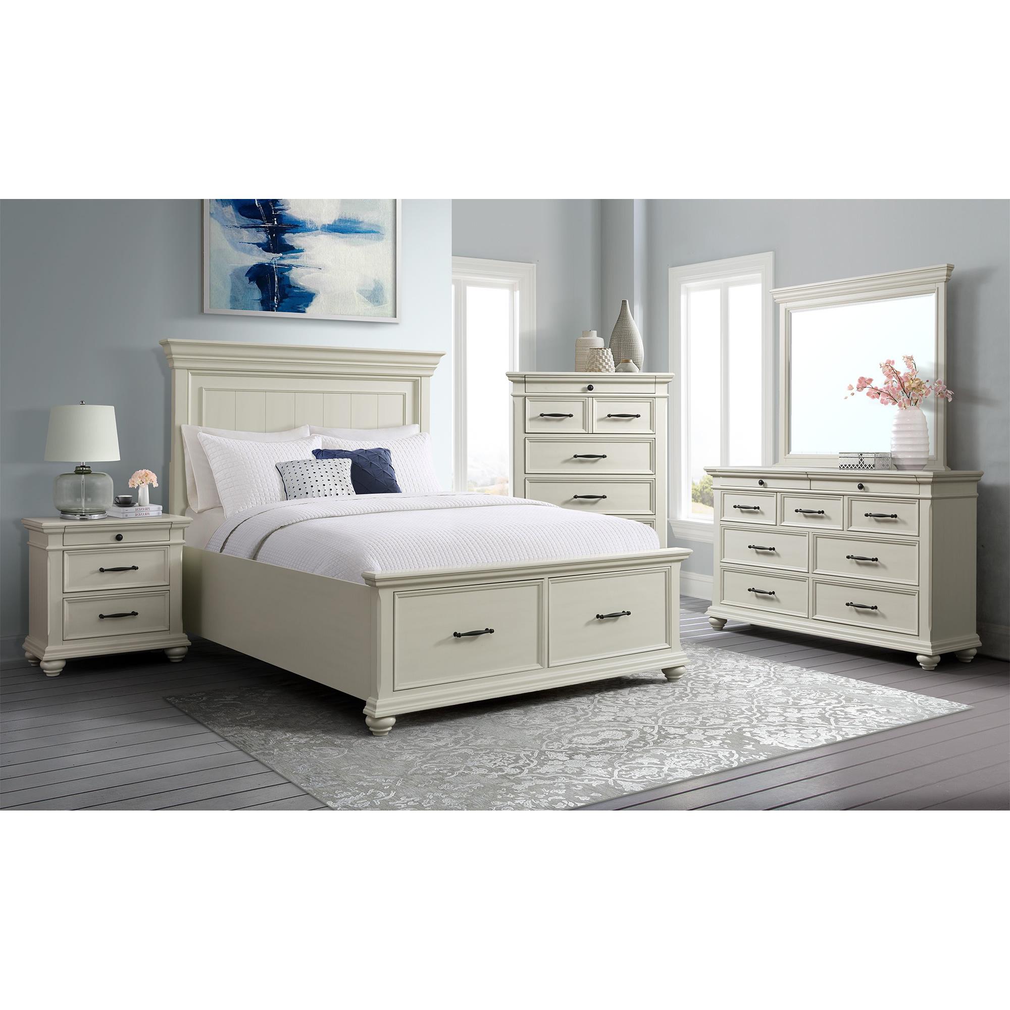  Elements International Slater SR600NS 3-Drawer Nightstand with USB Ports - White IMAGE 10
