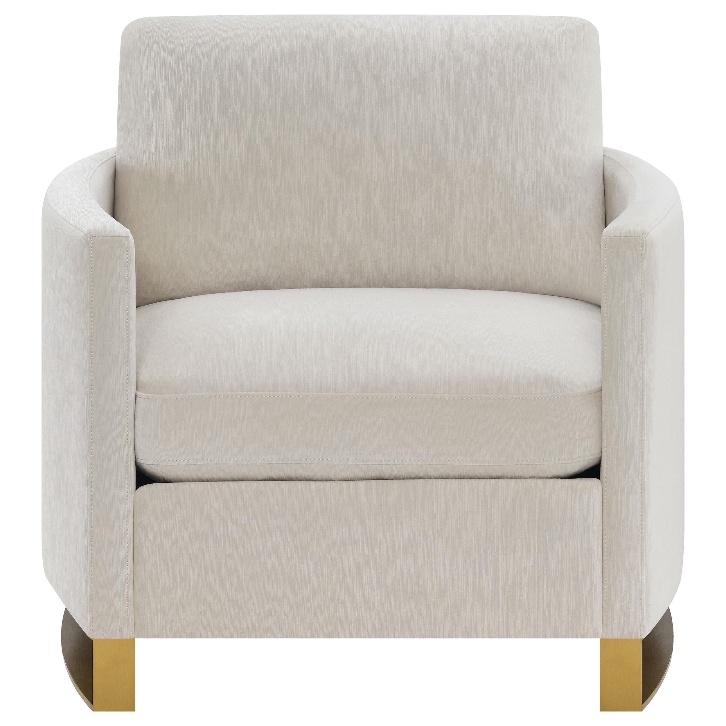  Coaster Furniture Corliss 508823 Upholstered Curved Track Arm Chair - Beige IMAGE 2