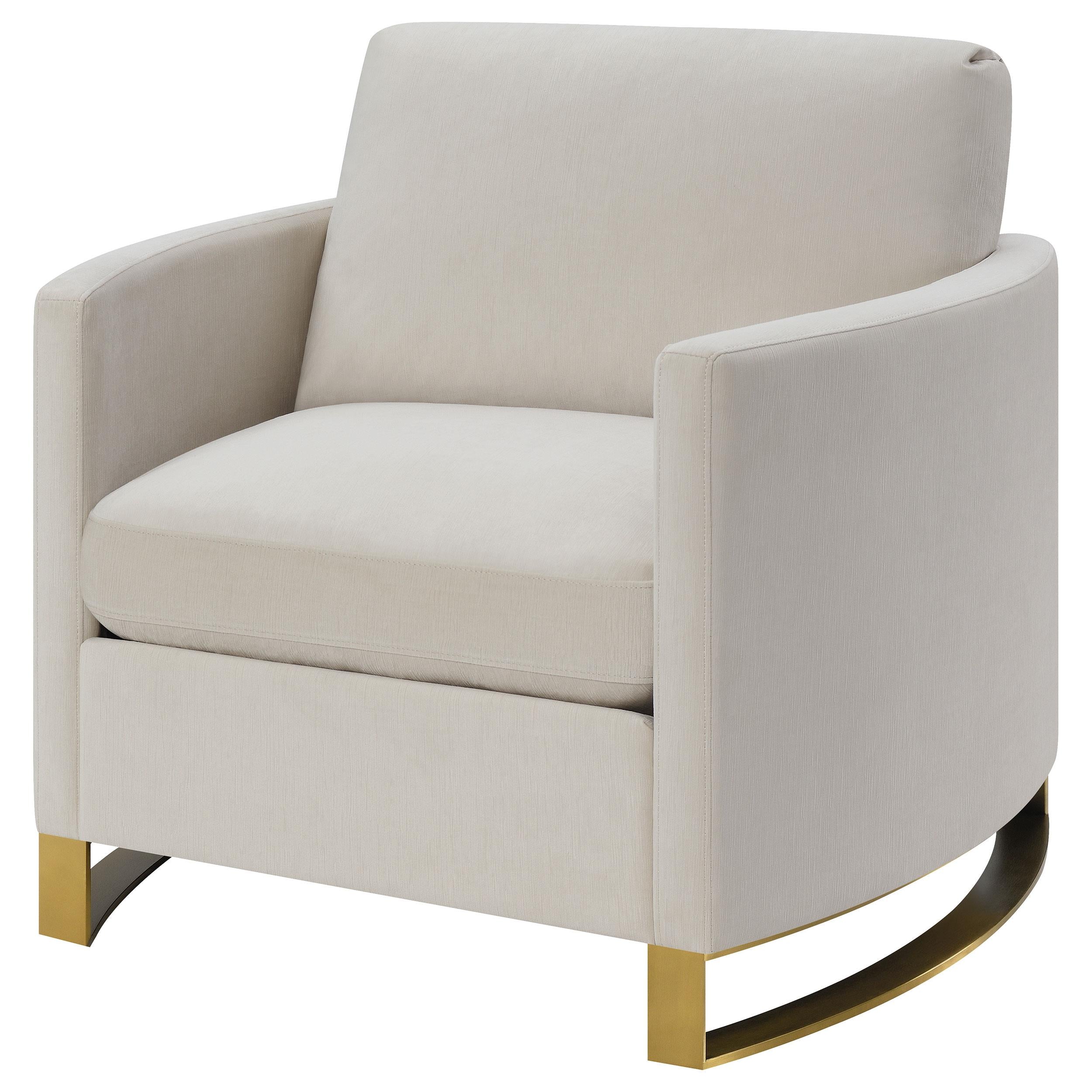  Coaster Furniture Corliss 508823 Upholstered Curved Track Arm Chair - Beige IMAGE 3