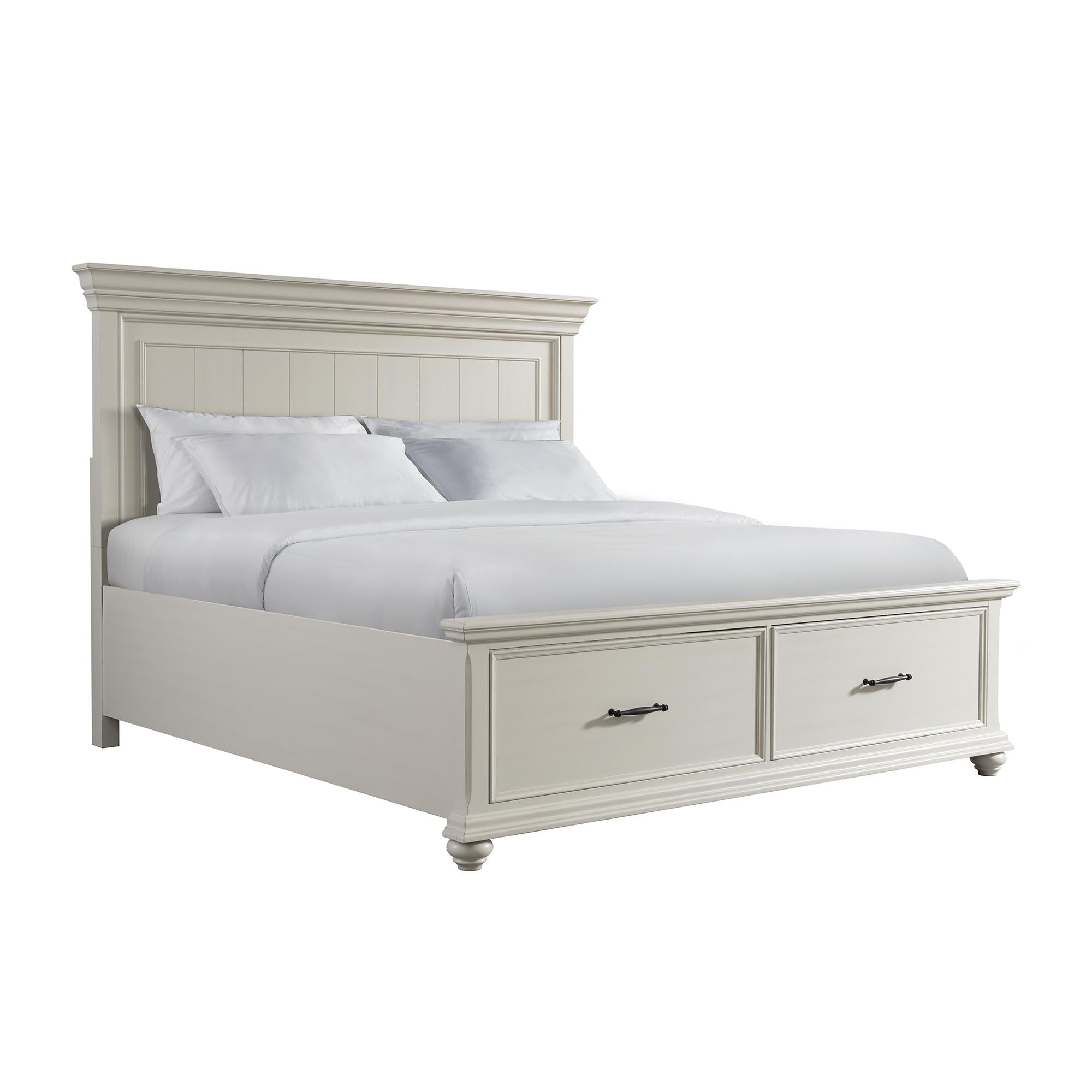  Color_White  Size_King  -- Elements International Slater Platform Bed with Storage IMAGE 1