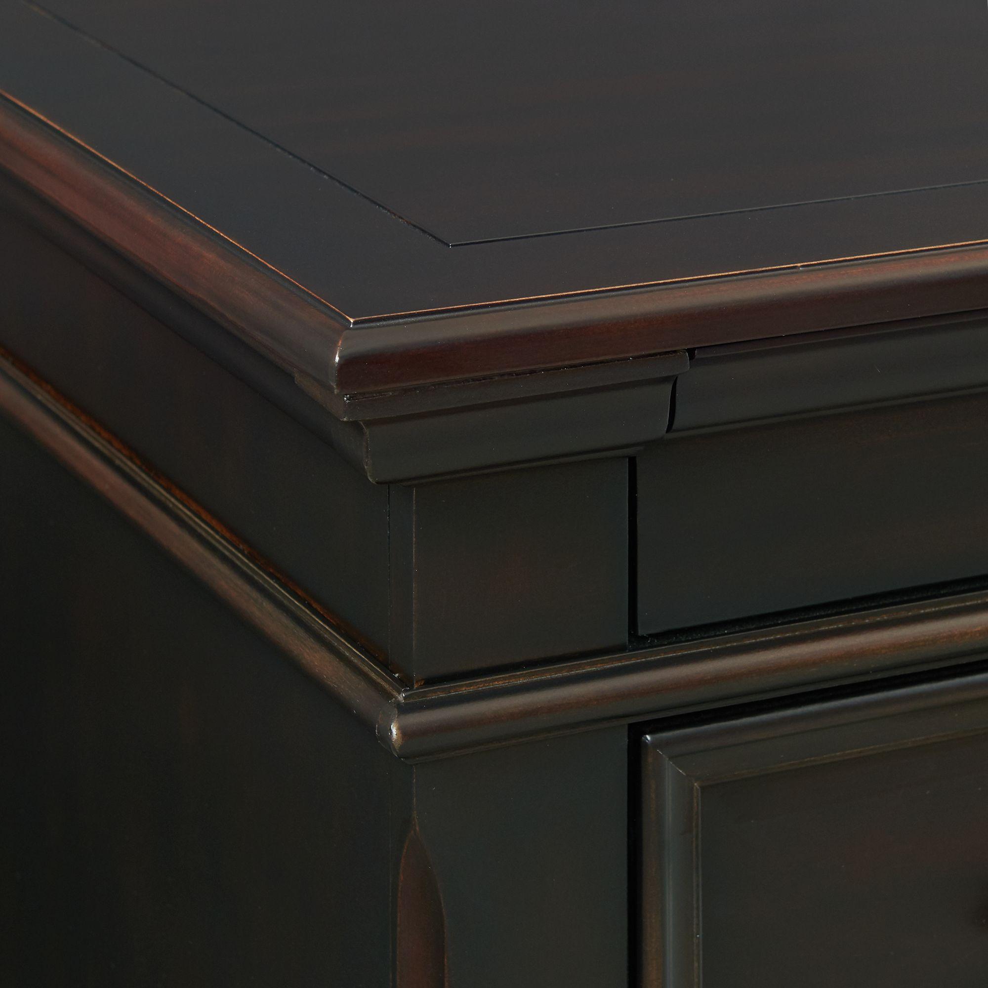  Elements International Slater SR800NS 3-Drawer Nightstand with USB Ports - Black IMAGE 3