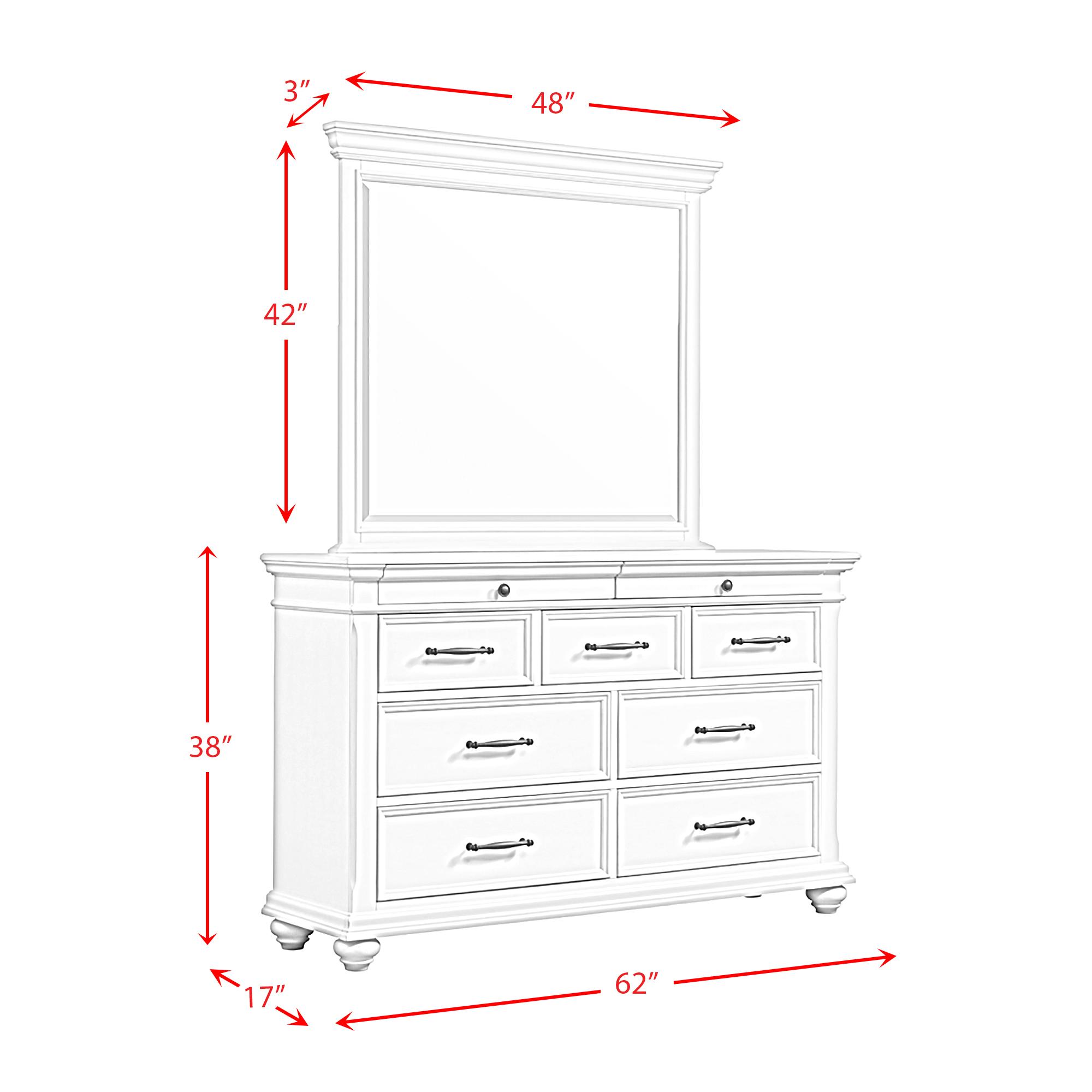  Elements International Slater SR800DRMR Dresser with Mirror - Black IMAGE 12