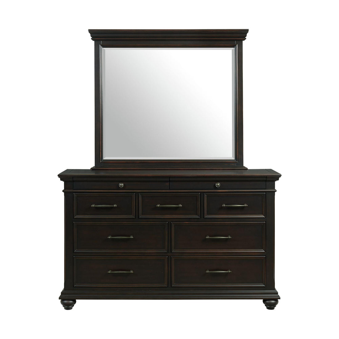  Elements International Slater SR800DRMR Dresser with Mirror - Black IMAGE 1