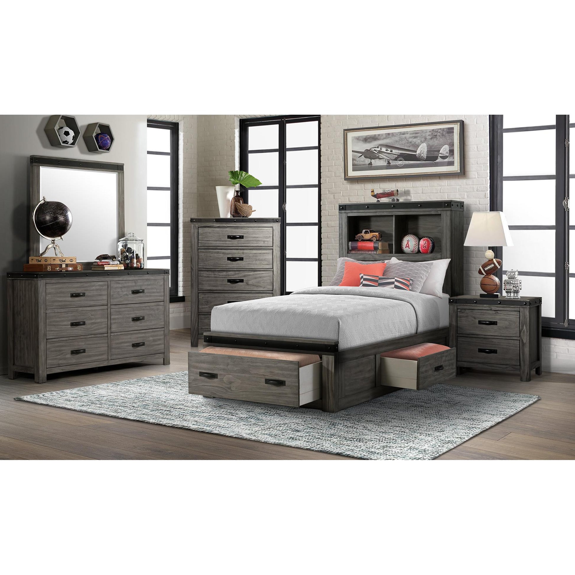  Elements International Wade Youth WE650TB Twin Platform Storage Bed IMAGE 10