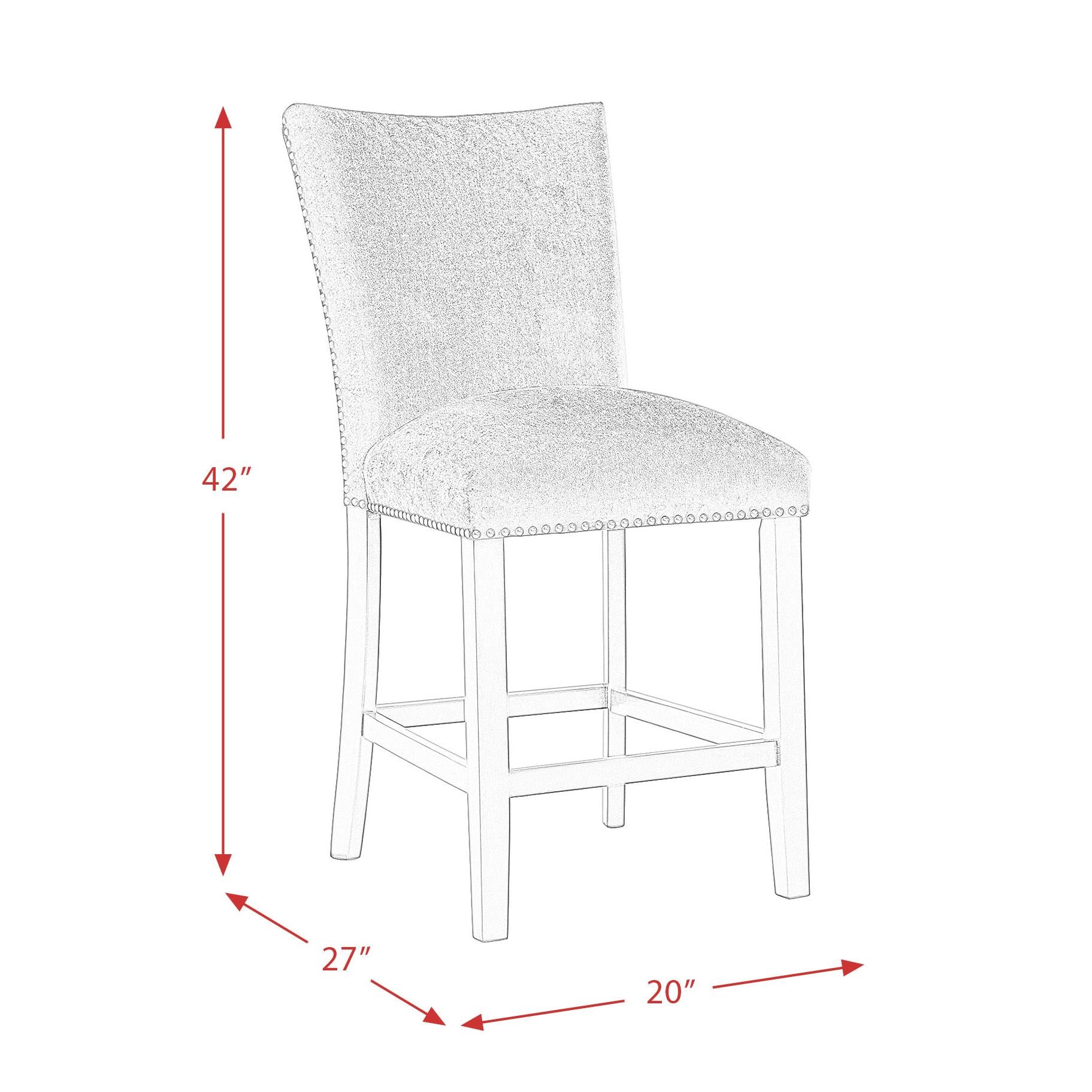  Elements International Francesca CFC300CVSC Counter Height Dining Chair - Gray IMAGE 11