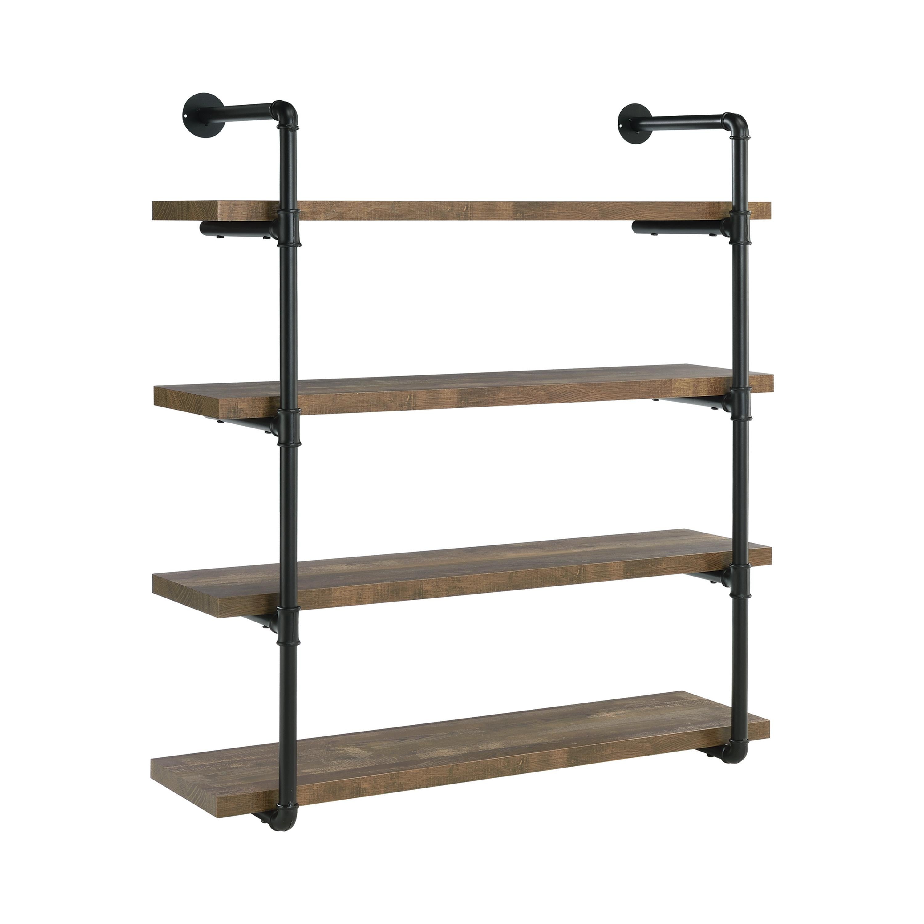  Coaster Furniture Elmcrest 804417 39-inch 4-shelf Wall Bookshelf - Rustic Oak IMAGE 1