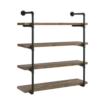  Coaster Furniture Elmcrest 804417 39-inch 4-shelf Wall Bookshelf - Rustic Oak IMAGE 1