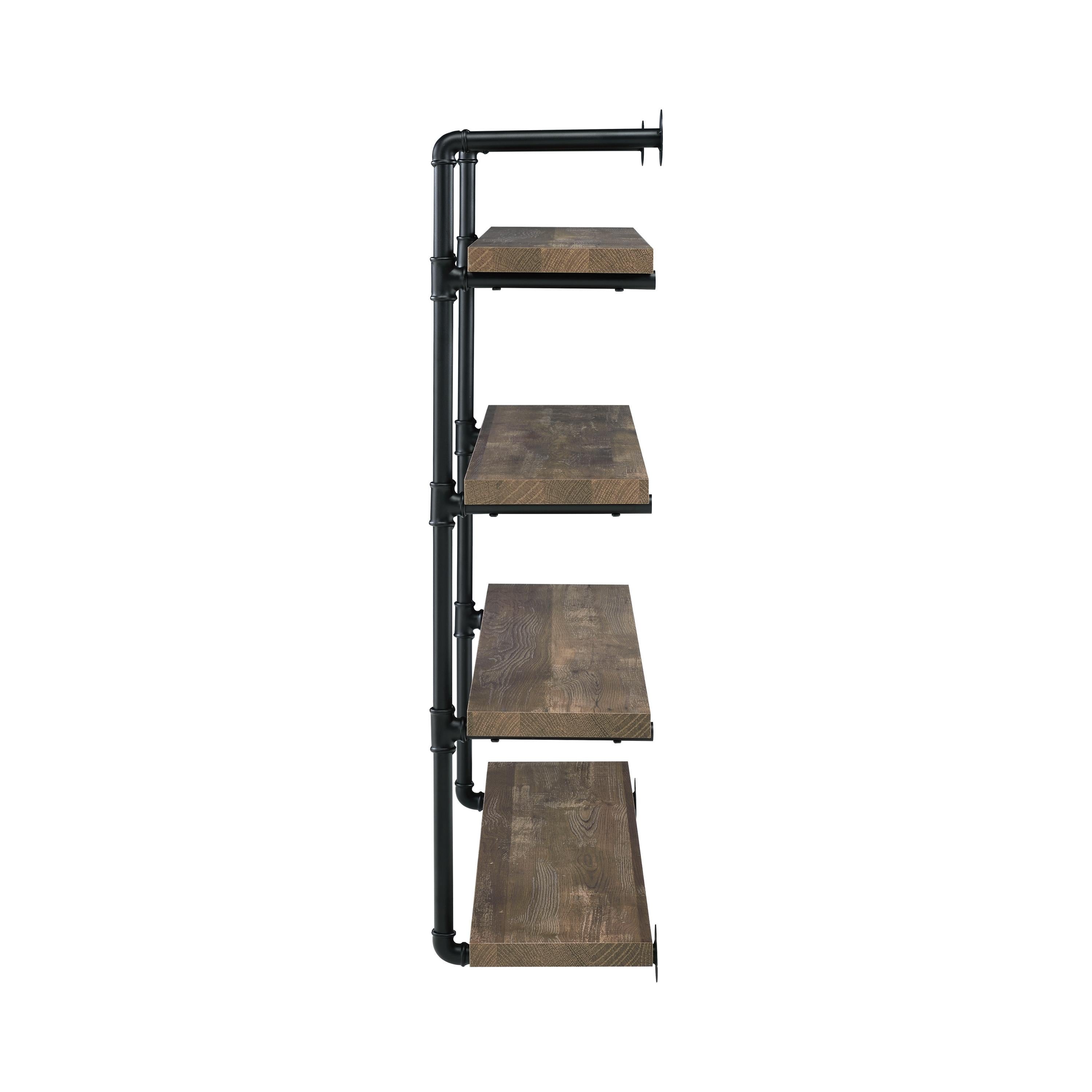  Coaster Furniture Elmcrest 804417 39-inch 4-shelf Wall Bookshelf - Rustic Oak IMAGE 3