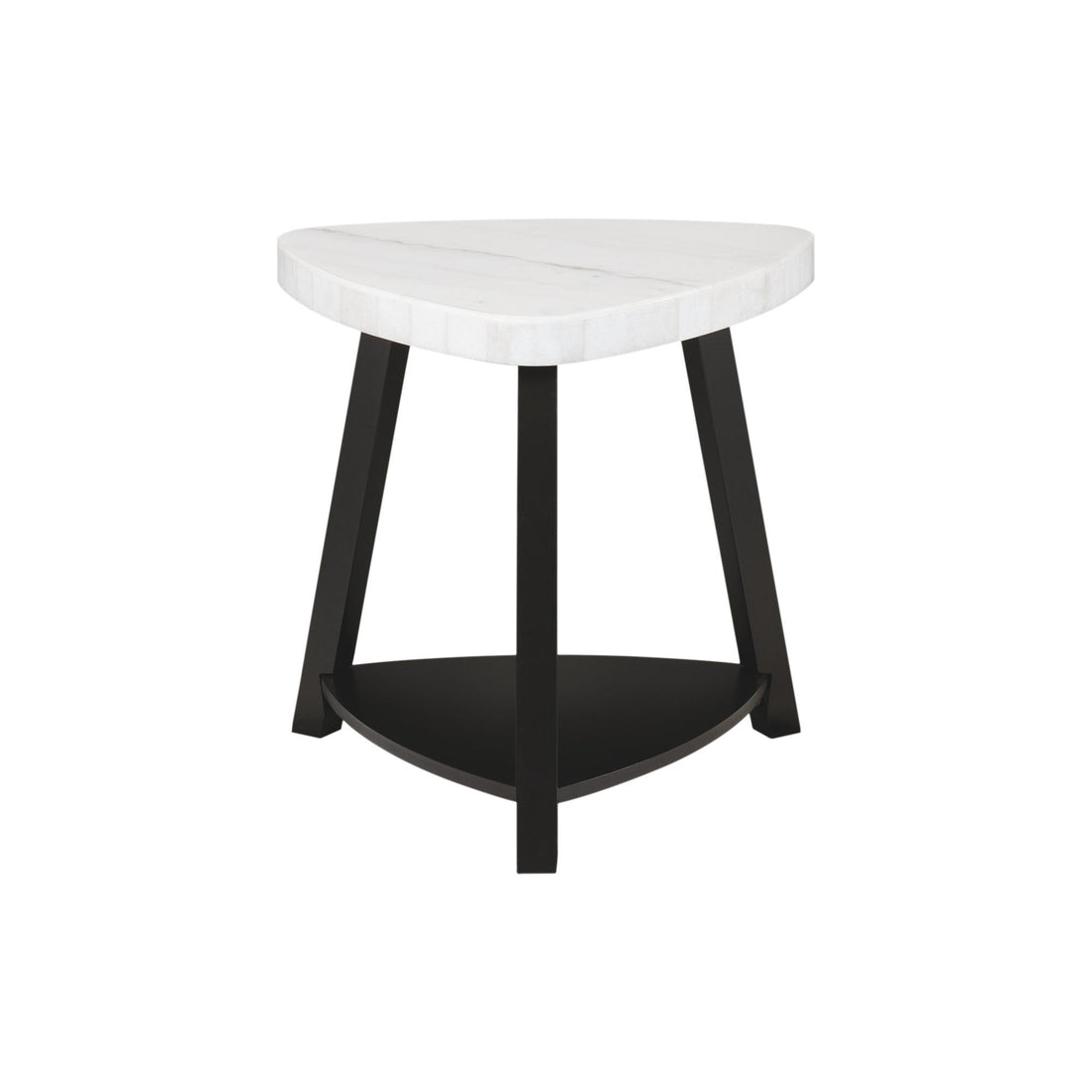  Elements International Trinity CTN100ET White Marble Top End Table IMAGE 1