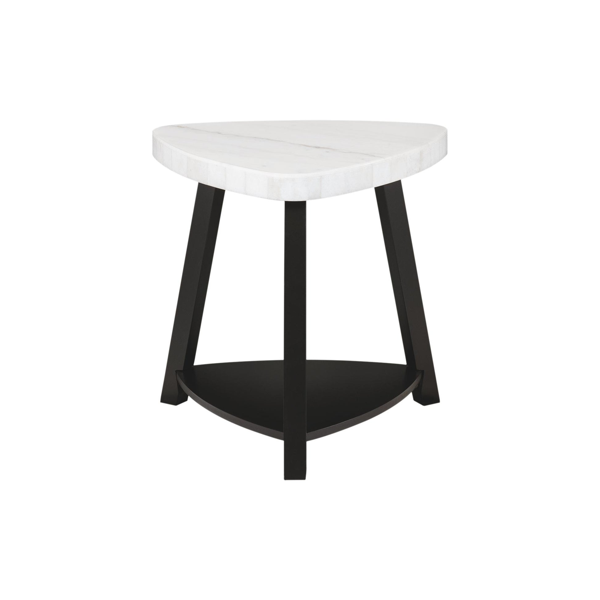  Elements International Trinity CTN100ET White Marble Top End Table IMAGE 2