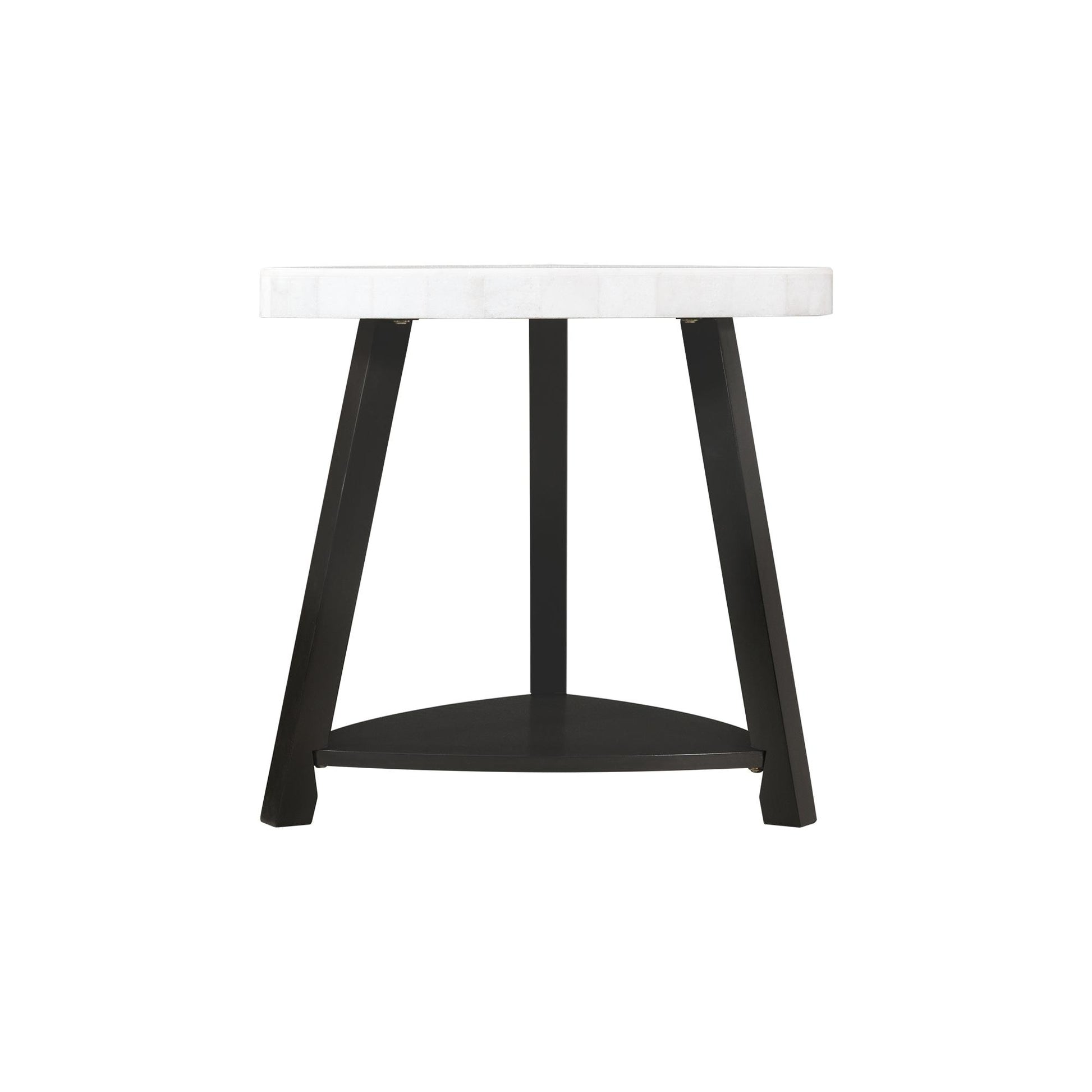  Elements International Trinity CTN100ET White Marble Top End Table IMAGE 3
