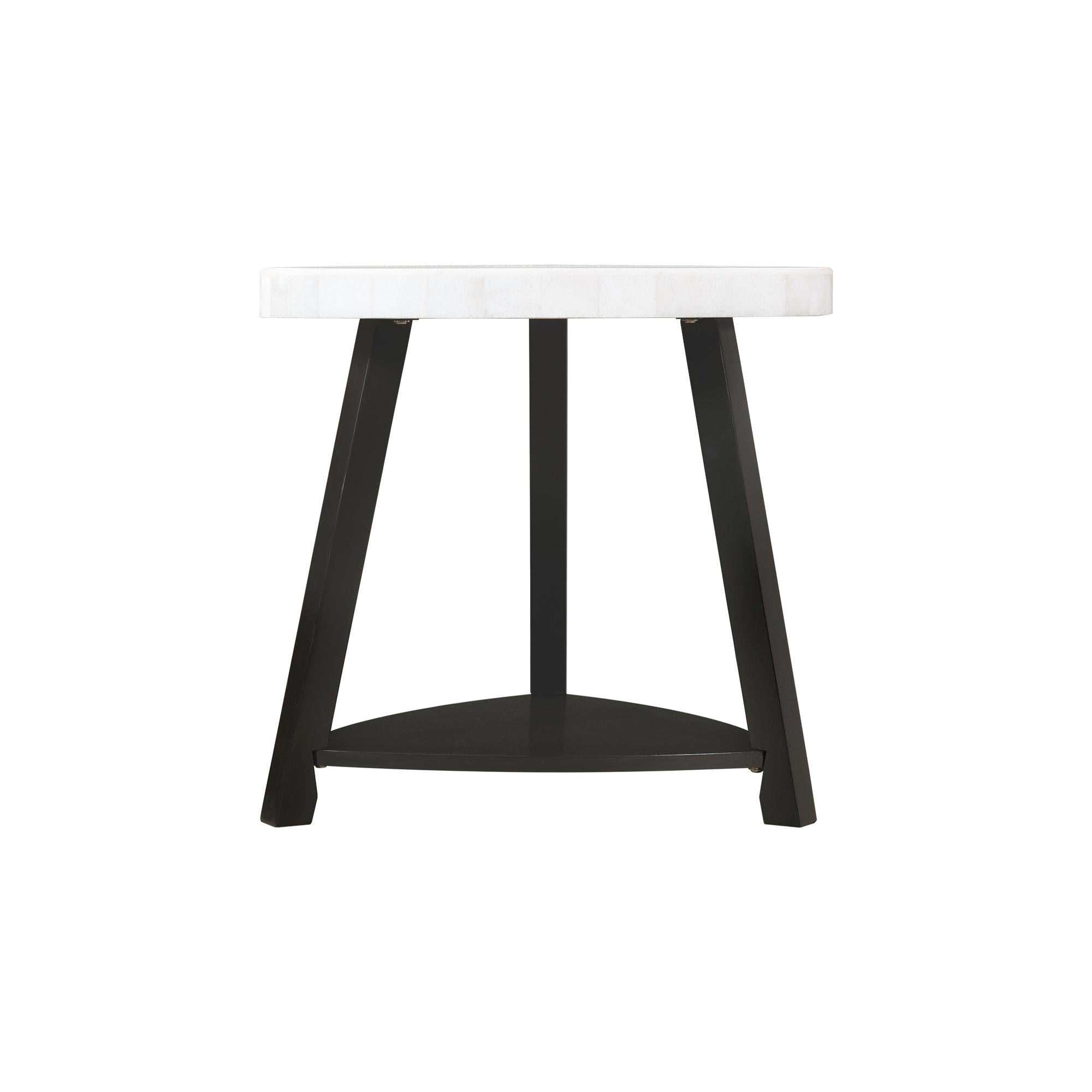  Elements International Trinity CTN100ET White Marble Top End Table IMAGE 3