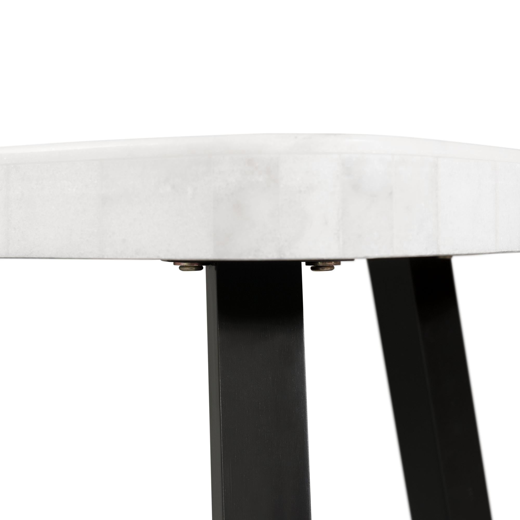  Elements International Trinity CTN100ET White Marble Top End Table IMAGE 5