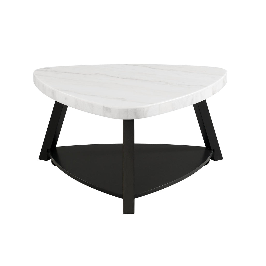  Elements International Trinity CTN100CT White Marble Top Coffee Table IMAGE 1