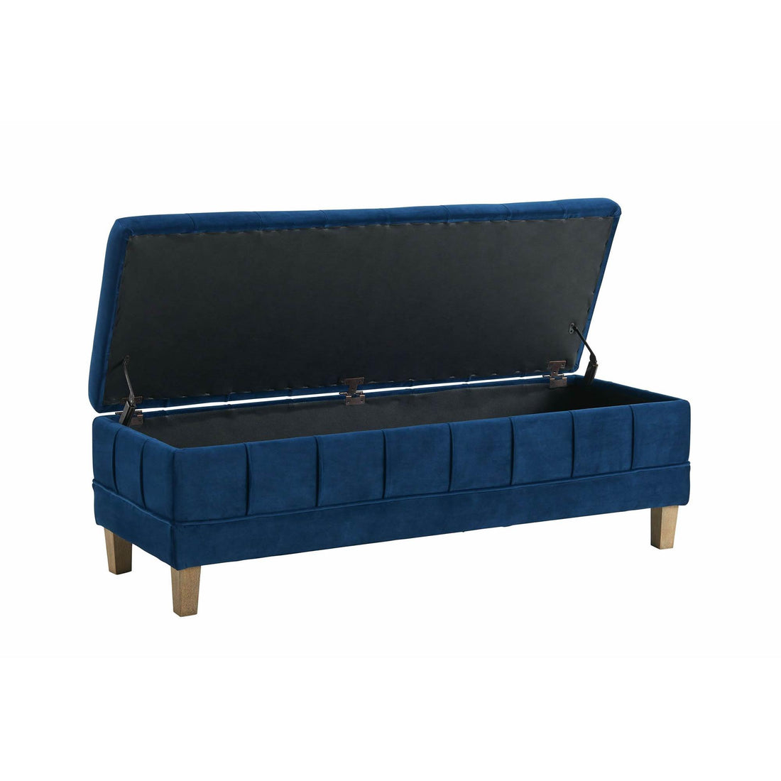  Elements International Crosby Tufted Storage Ottoman - Cobalt IMAGE 1