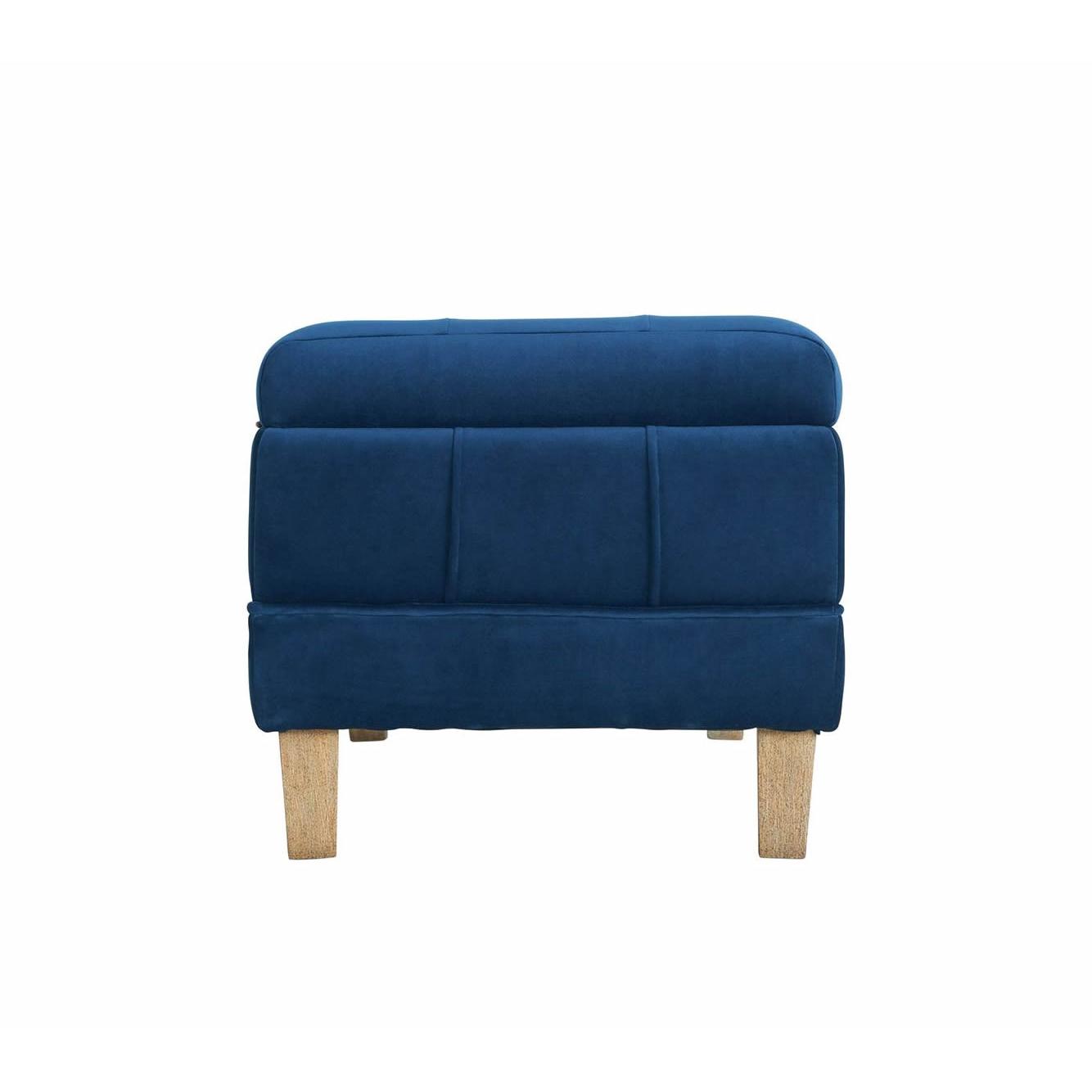  Elements International Crosby Tufted Storage Ottoman - Cobalt IMAGE 5