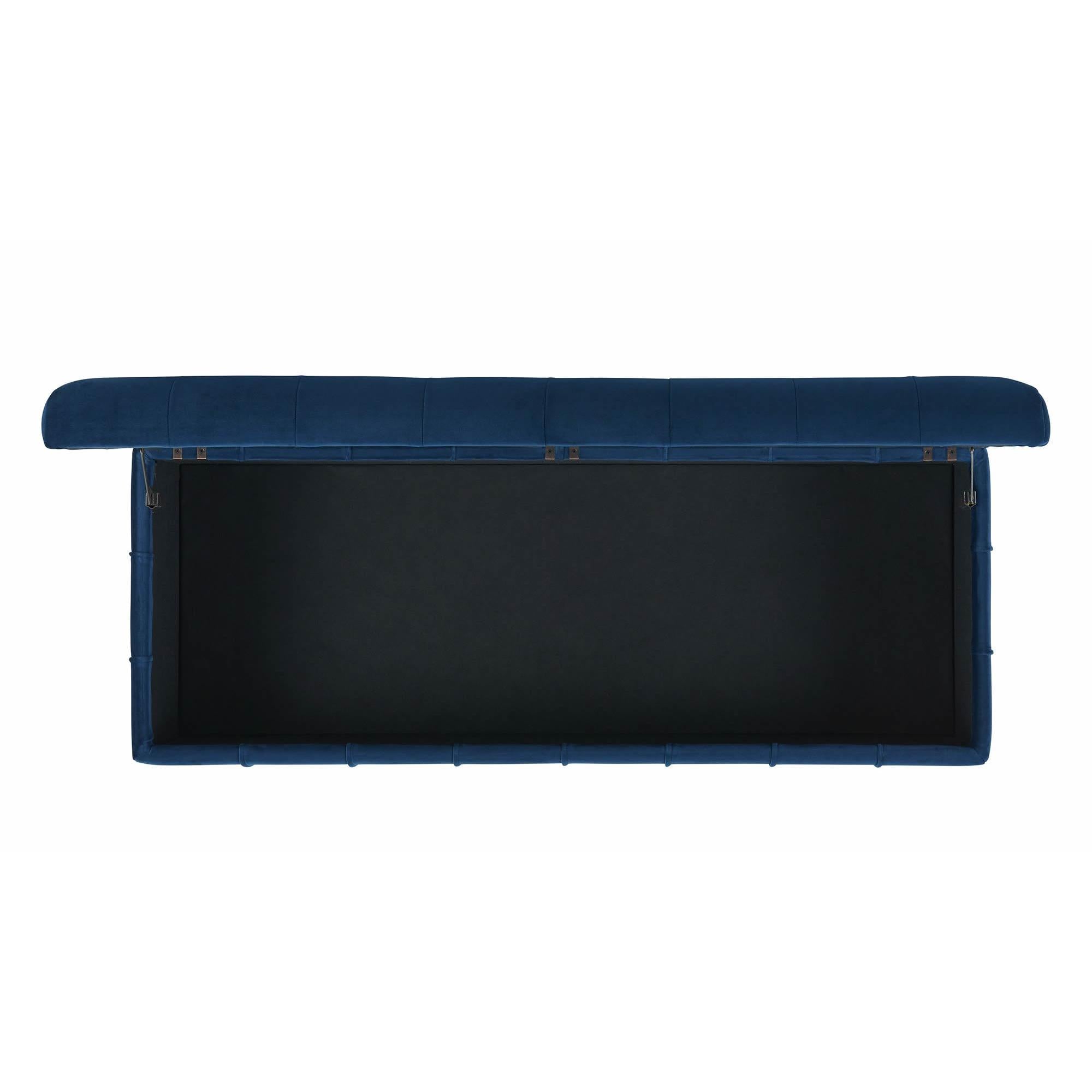  Elements International Crosby Tufted Storage Ottoman - Cobalt IMAGE 8