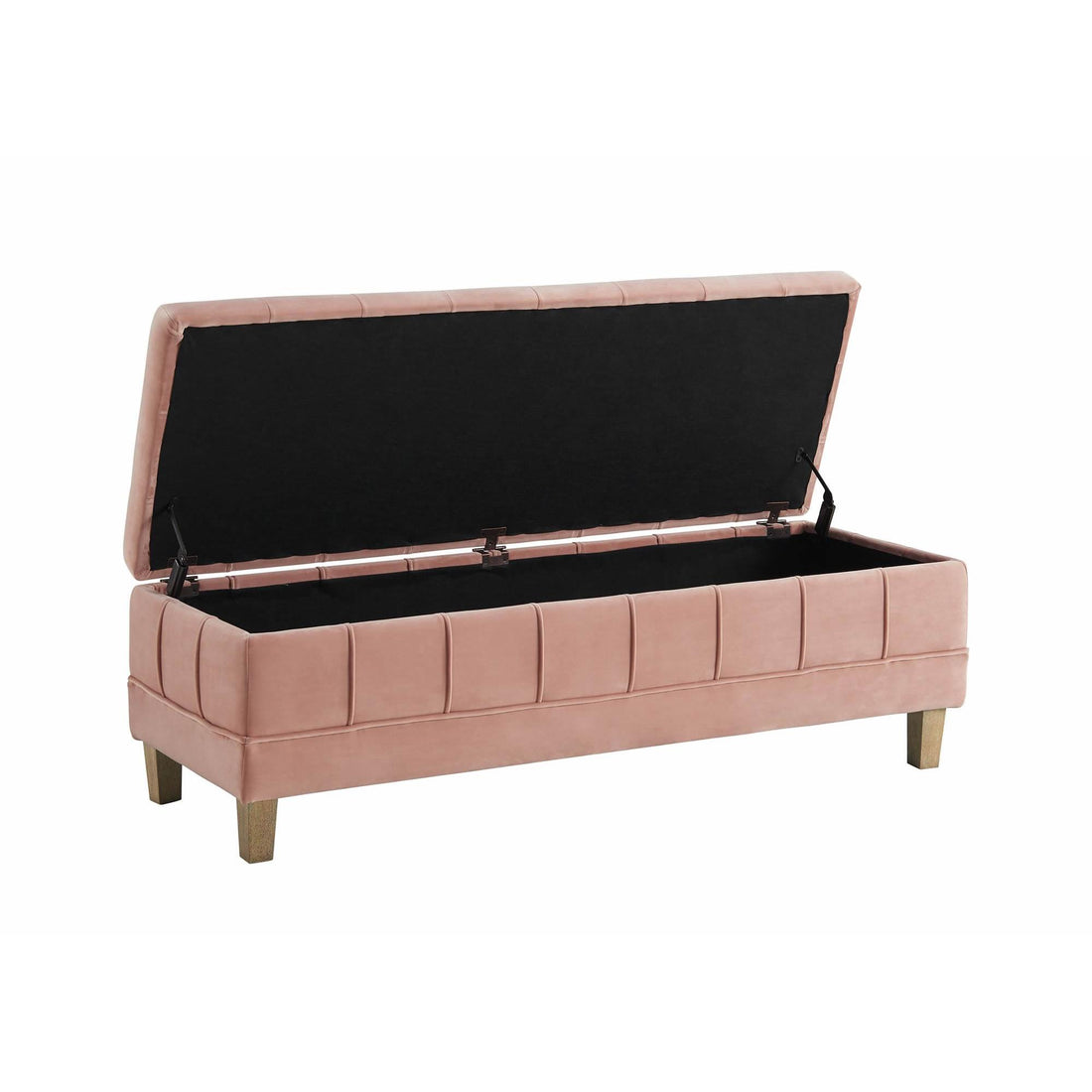  Elements International Crosby Tufted Storage Ottoman - Blush IMAGE 1