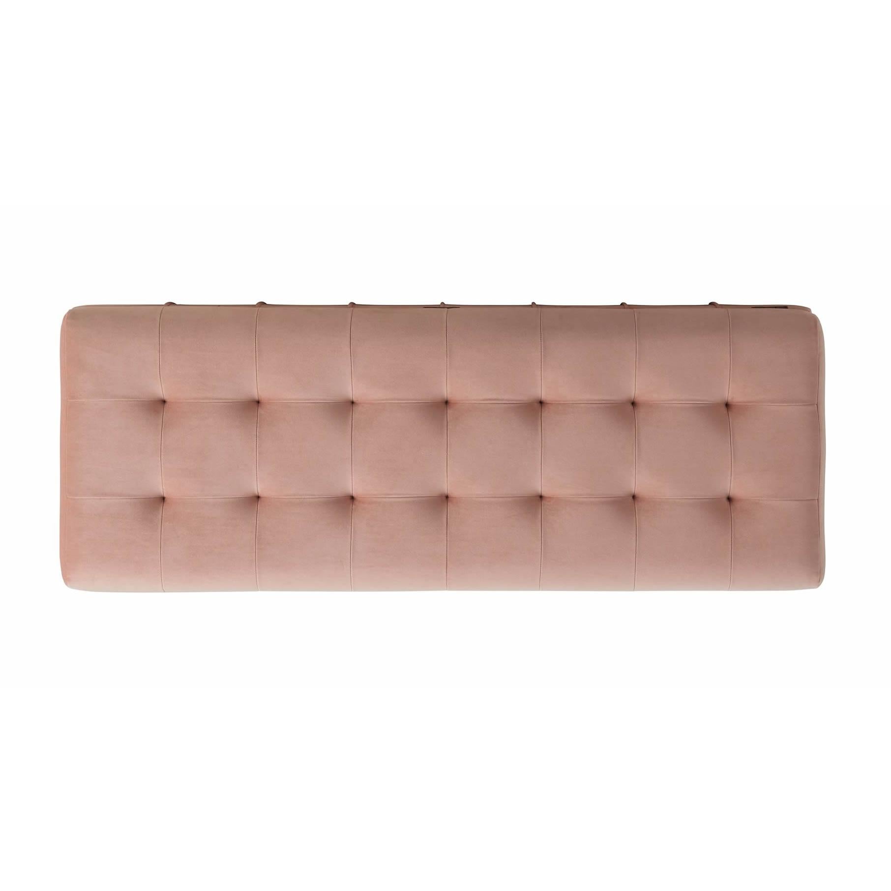  Elements International Crosby Tufted Storage Ottoman - Blush IMAGE 7