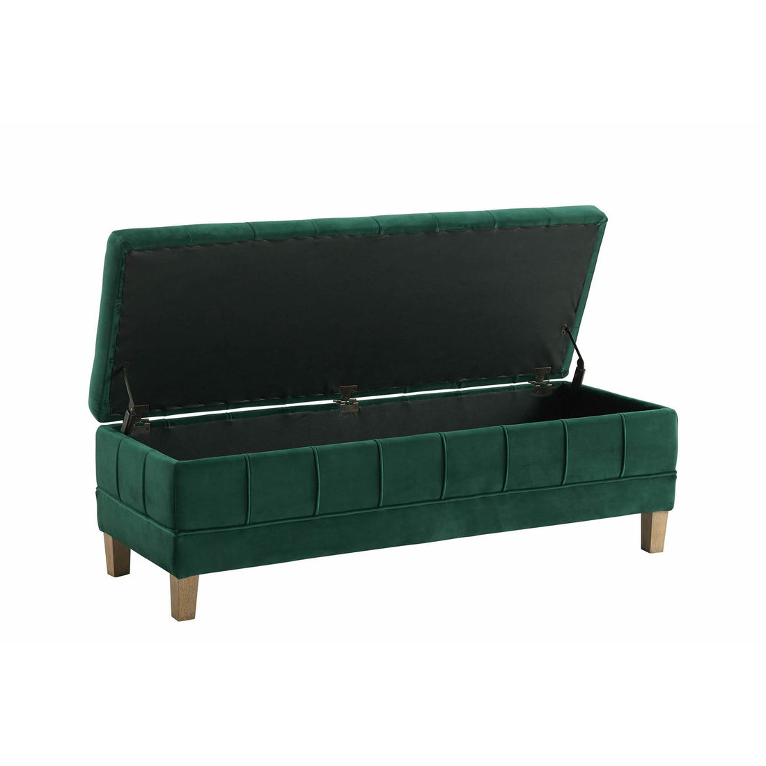  Elements International Crosby Tufted Storage Ottoman - Evergreen IMAGE 1