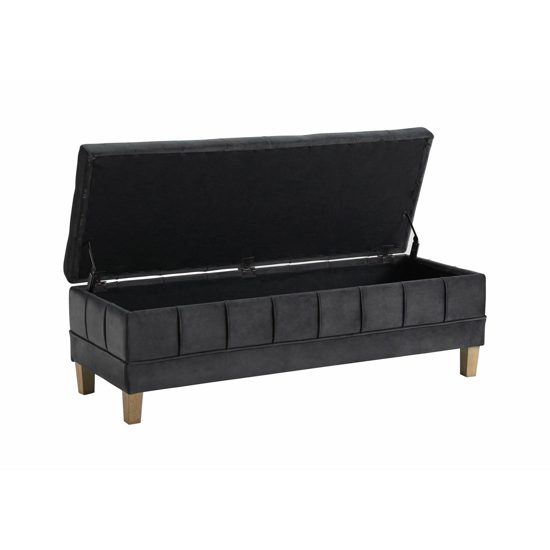  Elements International Crosby Tufted Storage Ottoman - Gun Metal IMAGE 1