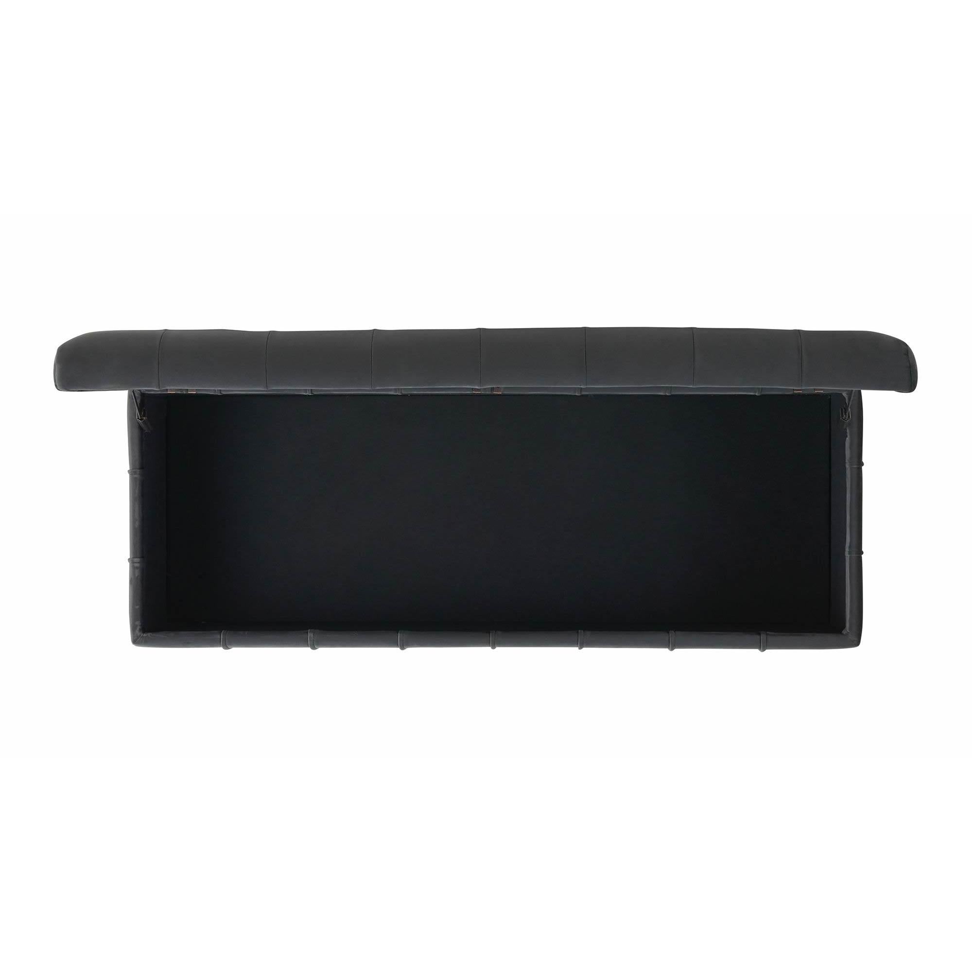  Elements International Crosby Tufted Storage Ottoman - Gun Metal IMAGE 8
