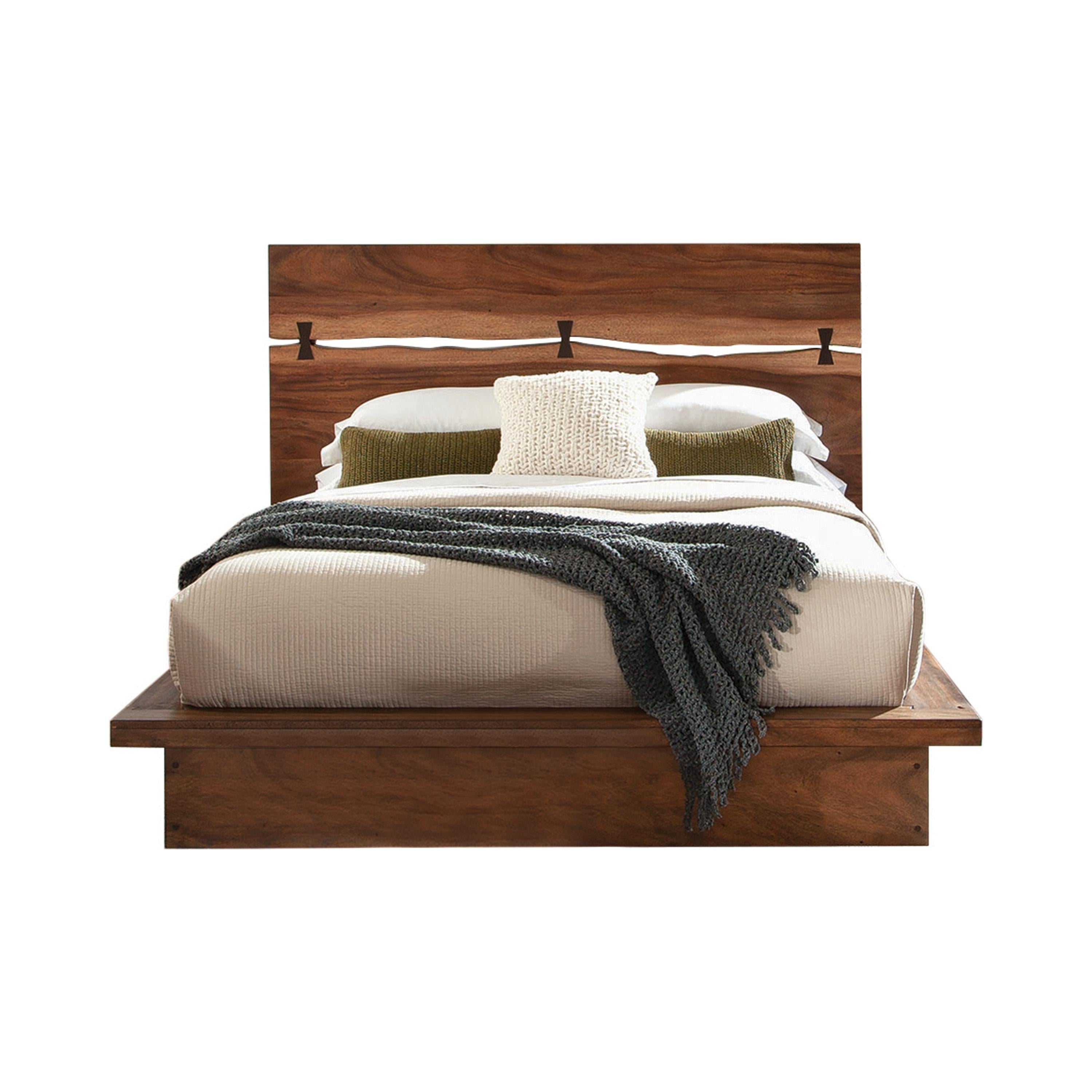  Size_Queen  -- Winslow 223250SQ Wood Queen Storage Panel Bed - Smokey Walnut IMAGE 1