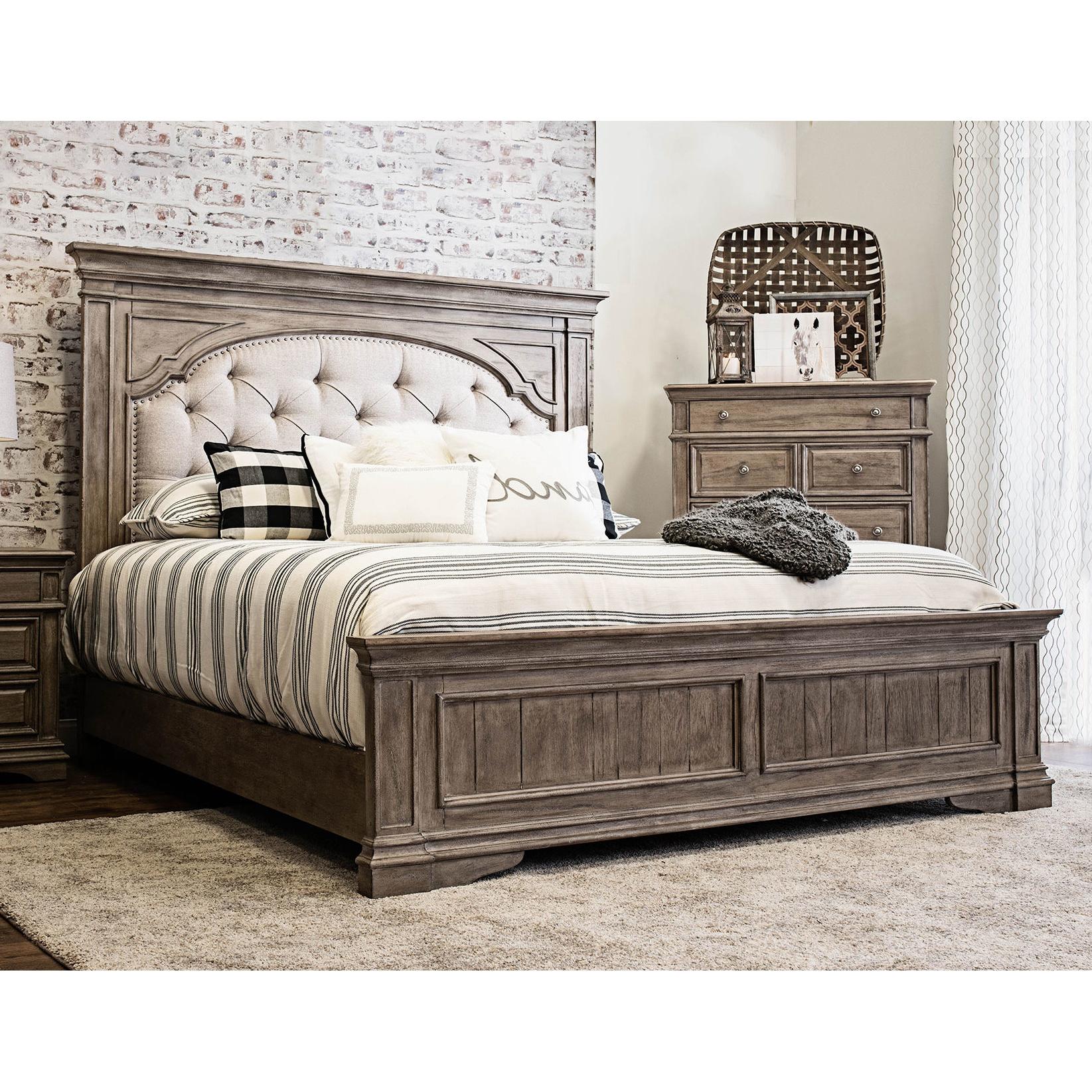  Steve Silver Furniture Highland Park HP900 King Panel Bed - Driftwood IMAGE 1