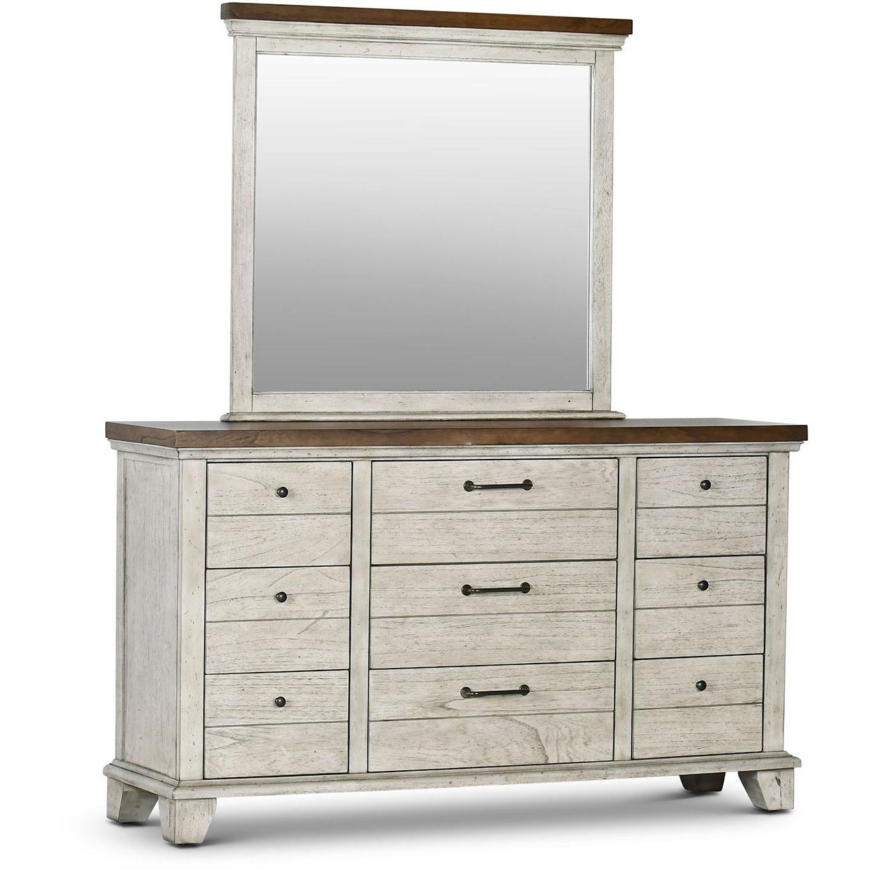  Steve Silver Furniture Bear Creek BC900MR Dresser Mirror - White Smoke IMAGE 3