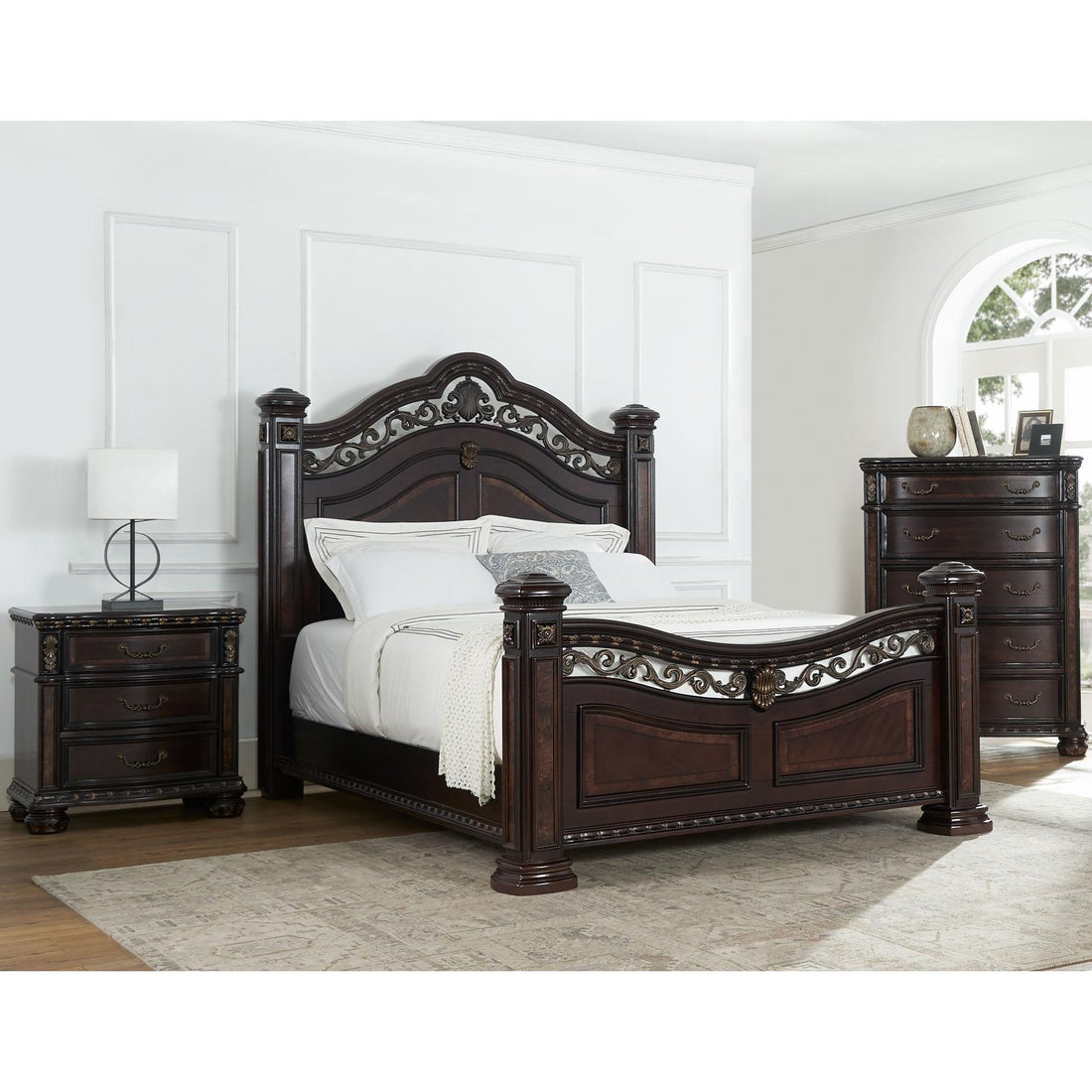  Steve Silver Furniture Monte Carlo RE163SS Queen Poster Bed IMAGE 1