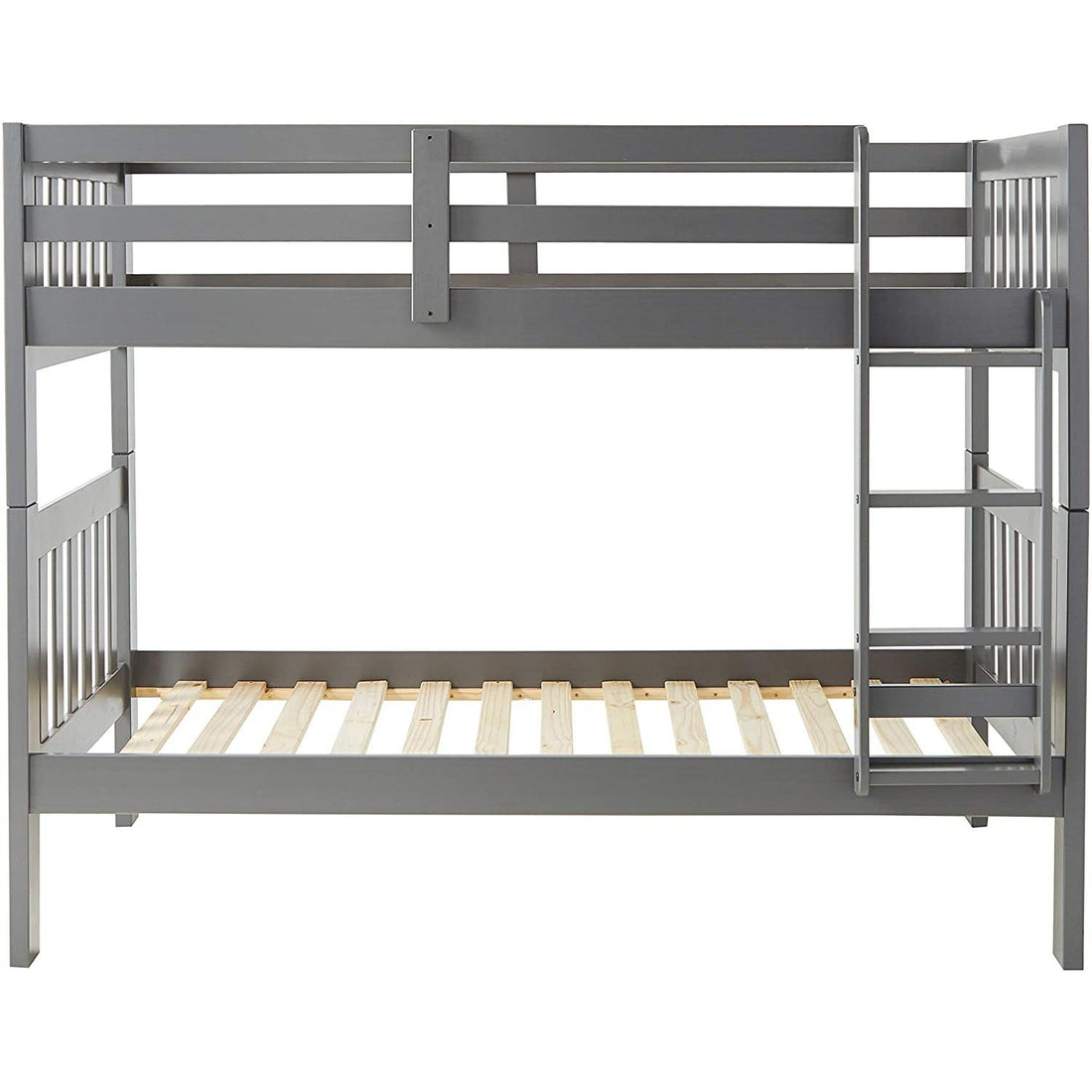  Donco Trading Company 1010-3TTDG Twin over Twin Mission Bunk Bed - Dark Grey IMAGE 1